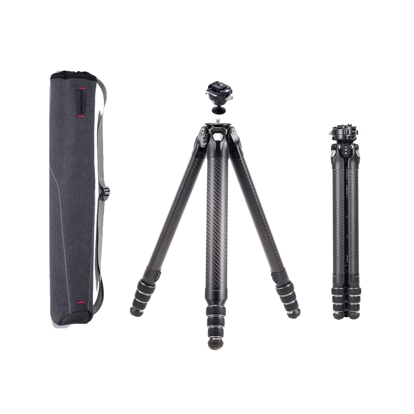 Eachshot Falcam Treeroot F38 Pro 61" Carbon Fiber Tripod,Quick Lock Travel Tripod Capacity 5Kg/11Lbs With 1/4" Screw,Carry Strap Holes For Cameras