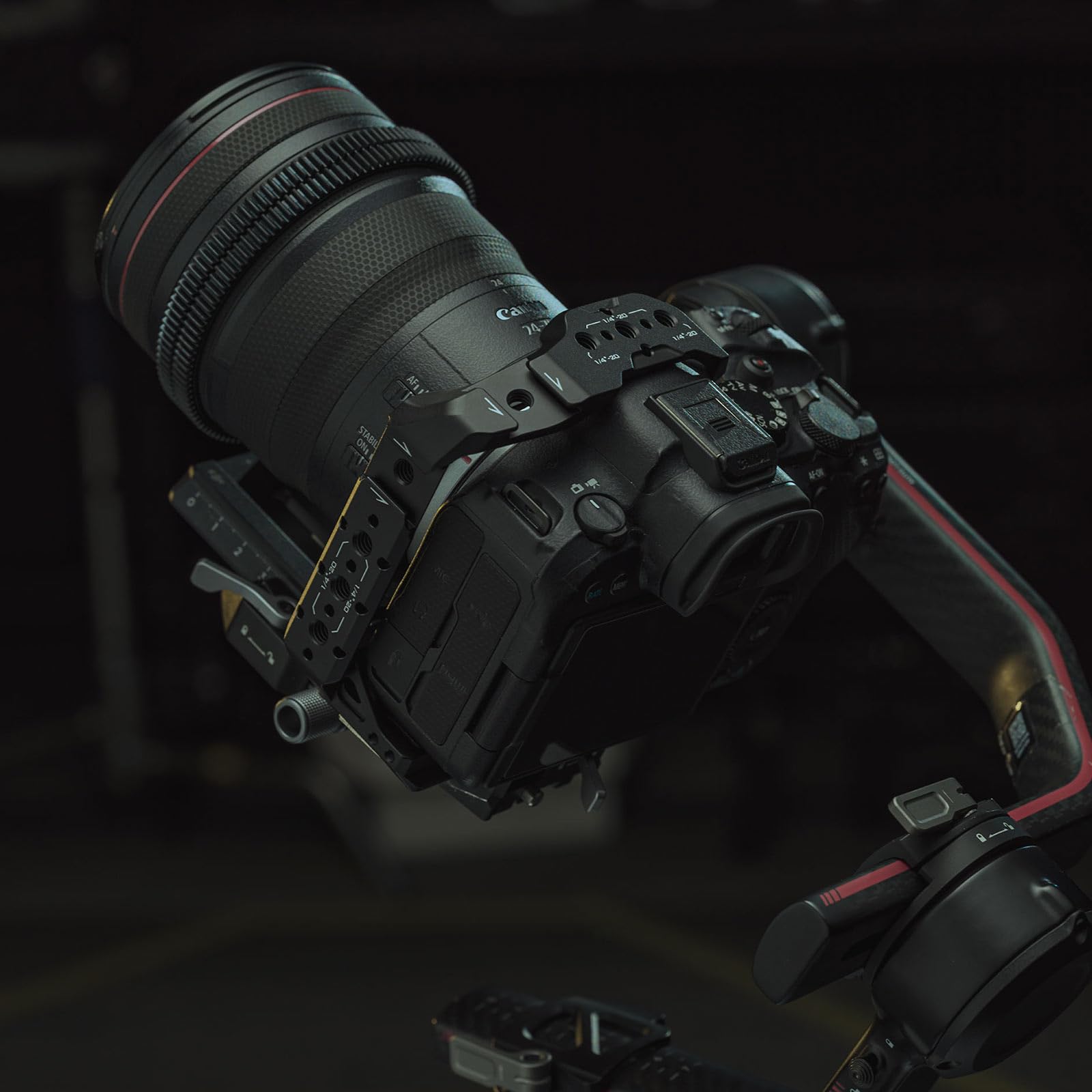 Tilta Lightweight Kit Compatible With Canon R6 Mark Ii, Half Cage With Mount Accessorioes Via Nato Rail, Cold Shoe, And 1/4"-20 Threads With Locating Pins  Ta-T45-B (Black)