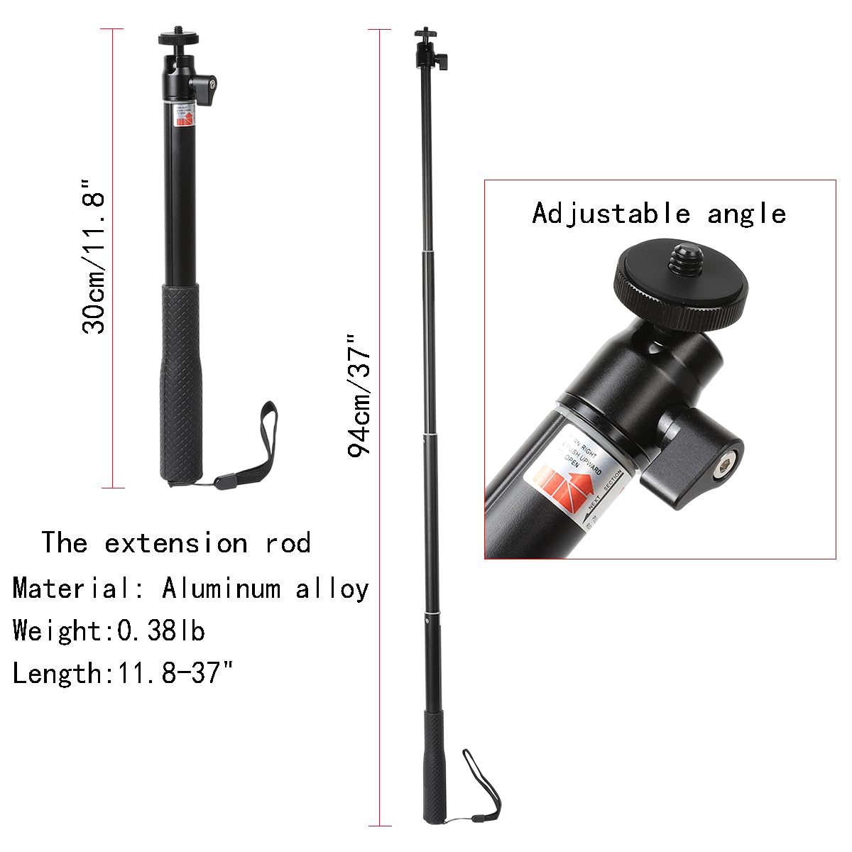 Leenconghui 37Inch Selfie Stick Gimbal Extension Pole+Tripod Mount Kit Fit For Dji Osmo Pocket 3