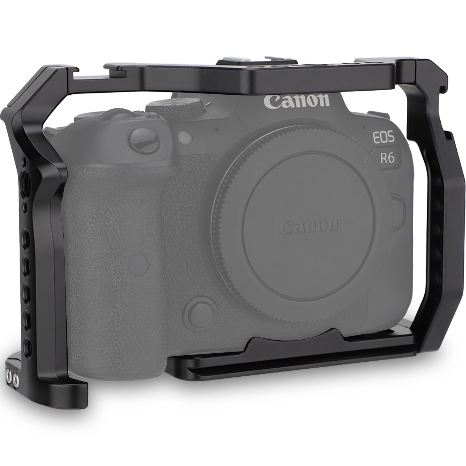 Leftfoto Camera Full Cage For Canon R5 R6 Mirrorless,Extension Mount Microphone Fill Light Bracket Filming Accessories,With Cold Shoe