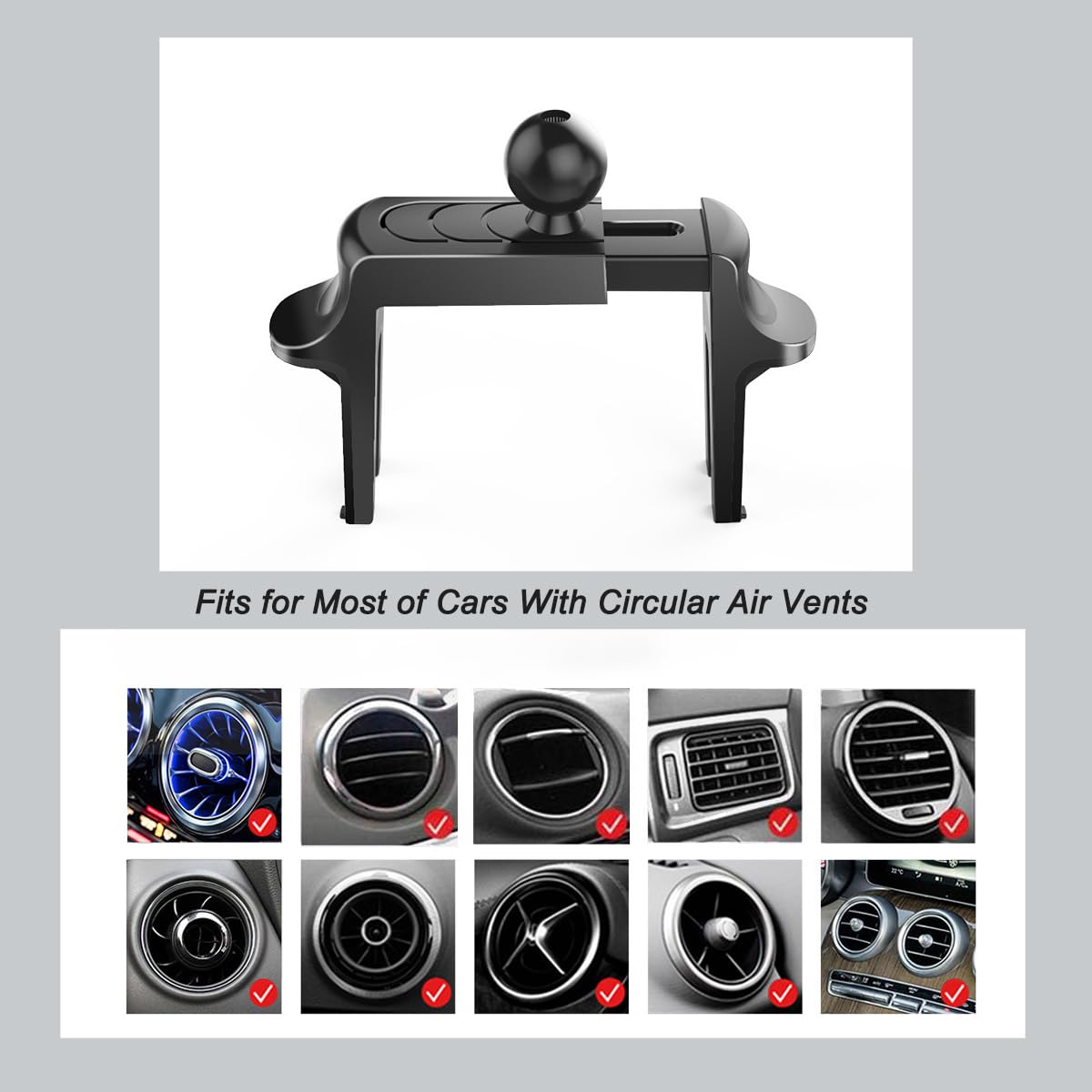 Szyuchen Car Cell Phone Holder Mount For Ford F150 2009-2014 Expedition 2003-2017 Volkswagen Vw Tiguan 2007-2015 Mazda 6 2004-2012 Cx-7 2007-2012 Accessories Circular Air Vents Cellphone Stand
