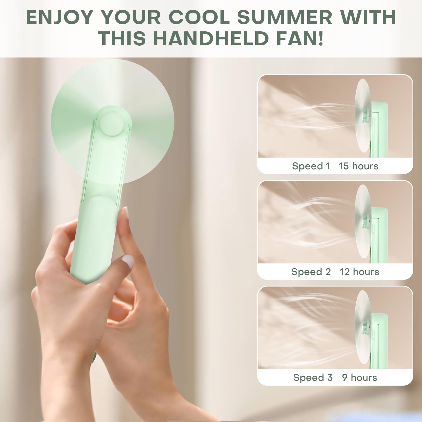 Nezylaf 2-In-1 Fan Set: Portable Handheld Mini Fan With 2000Mah Power Bank & 5-Speed Rechargeable