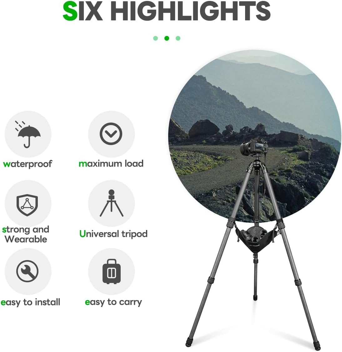Fanaue Binocular Tripod Adapter And Tripod Stone Bag