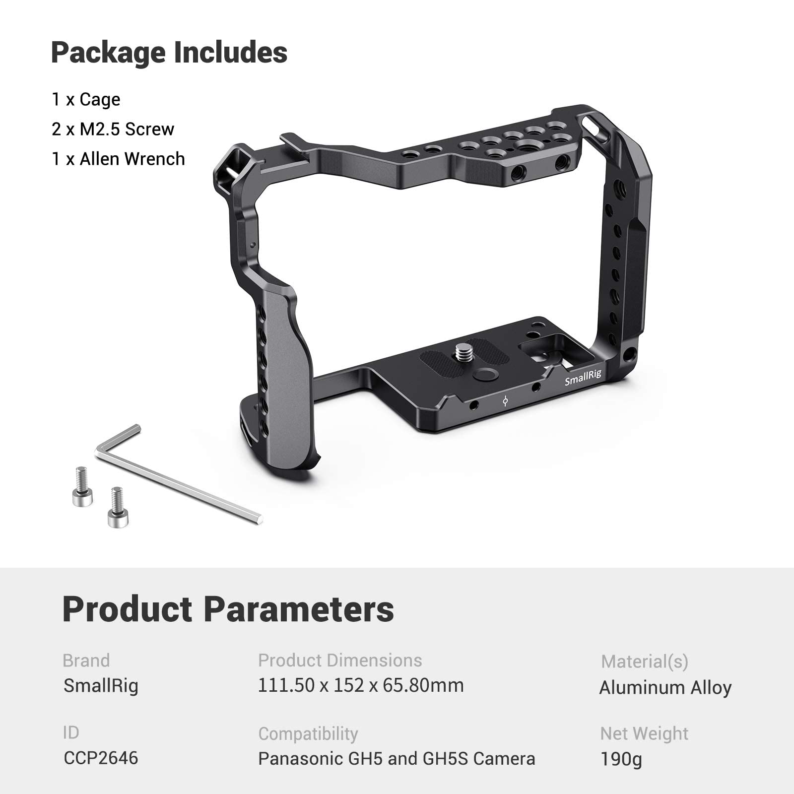 Smallrig Gh5 Gh5S Cage For Panasonic Lumix Camera And Dmw-Xlr1 ( Version) - 2049, Video Stabalization Camera Cage, Professional Video Accessories