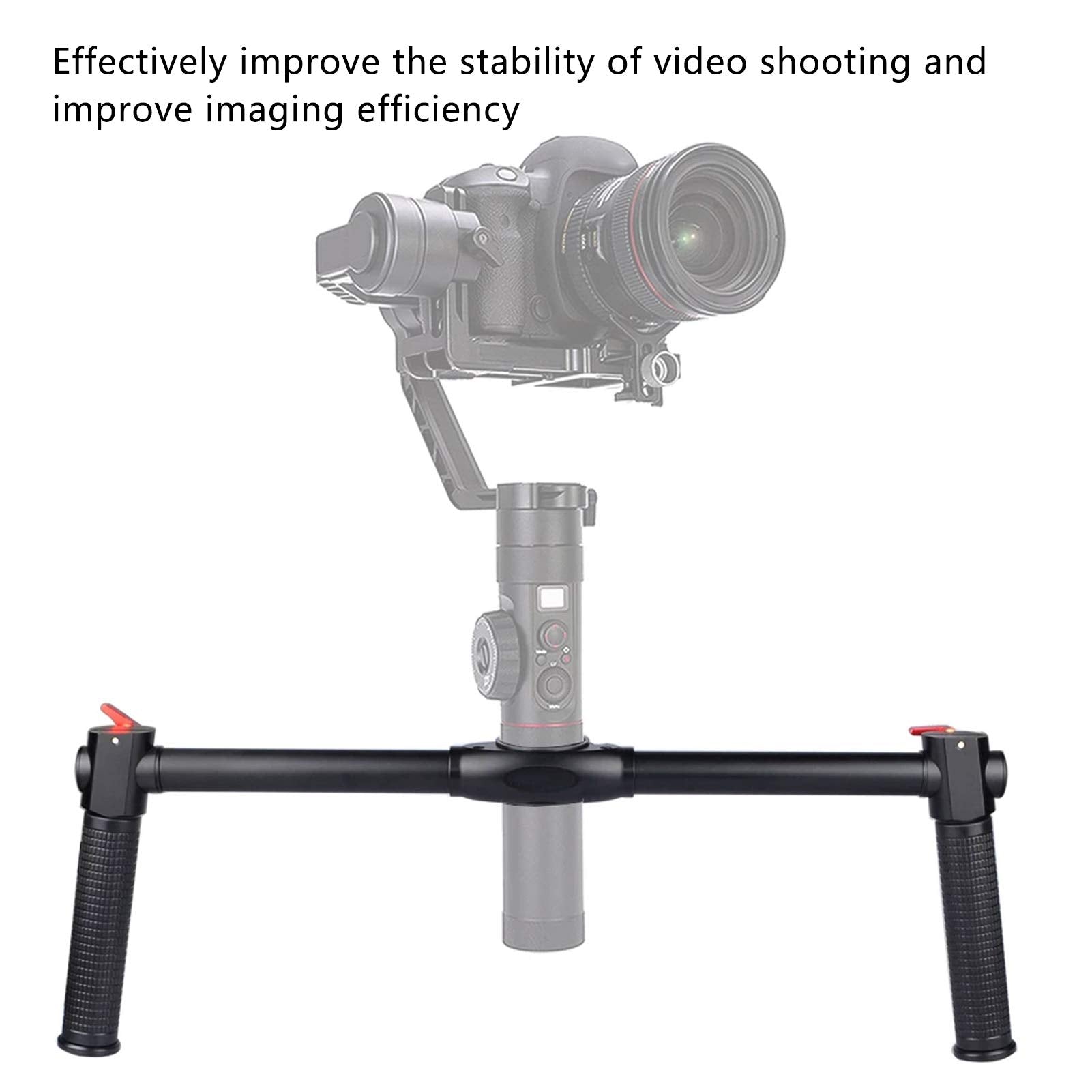 Eimsoah Dual Handgrip Stabilizer For Zhiyun Crane 2S, Aluminum Alloy Lightweight Handle, With Cold Shoe For Mounting Monitors