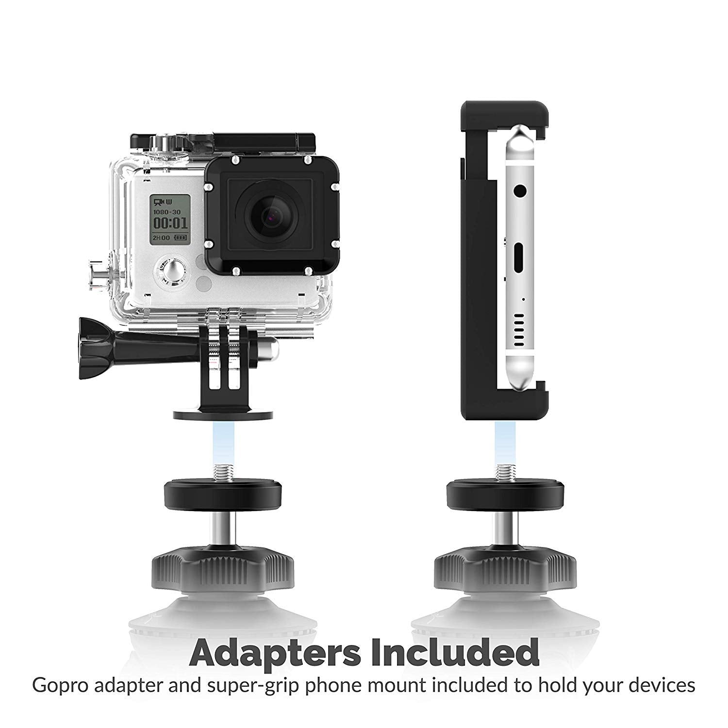 Sabrent Universal Flexible With Ball Head Bundle For Standard Tripod Mount (Tp-Fltp-Tbhd)