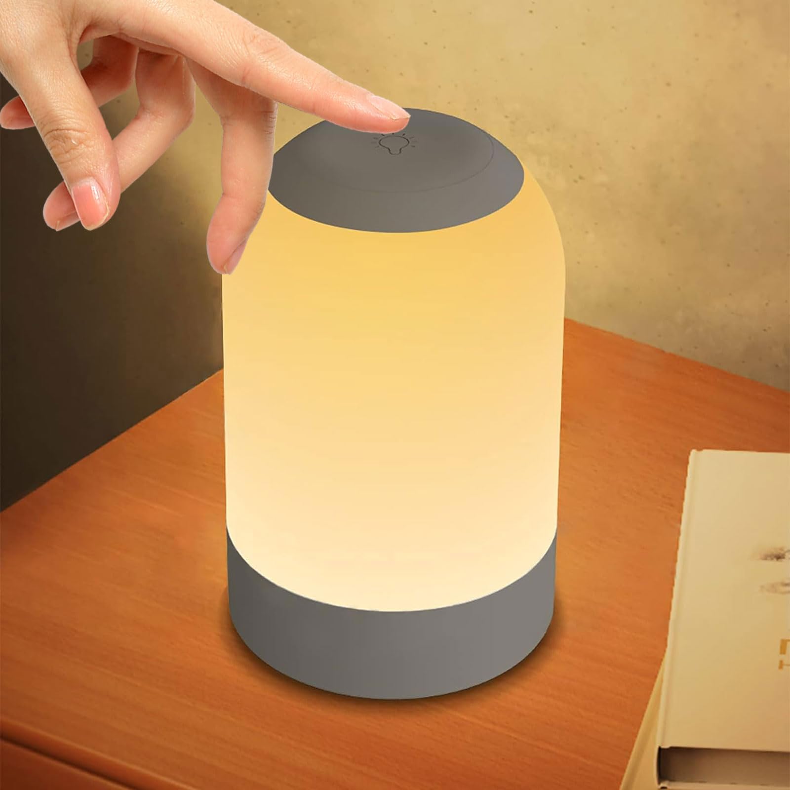 G Keni Touch Bedside Night Lamp, Baby Nursery Night Light For Kids Adults, Egg Lights With Timer, Dimmable Small Mini Lamp For Nightstand/Bedroom/Living Room, Usb Rechargeable, White/Natural/Warm