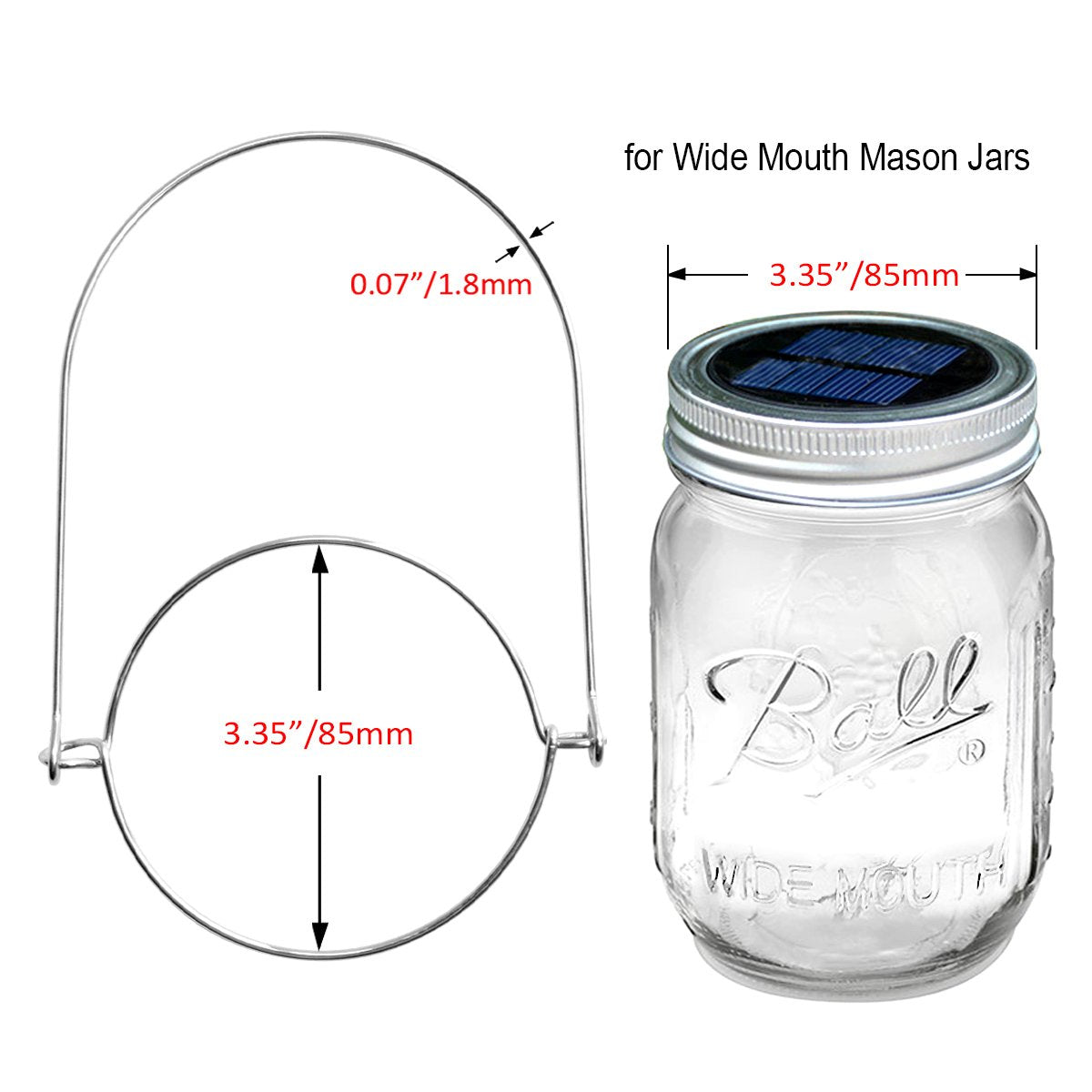 Homeleo 4 Pack Wide Mouth Mason Jar Solar Led Lights Insert Screw With Hangers, Warm White Waterproof Solar Fairy Lights For Outdoor Garden Decor Christmas Holiday Wedding Party(Jars Not Included)