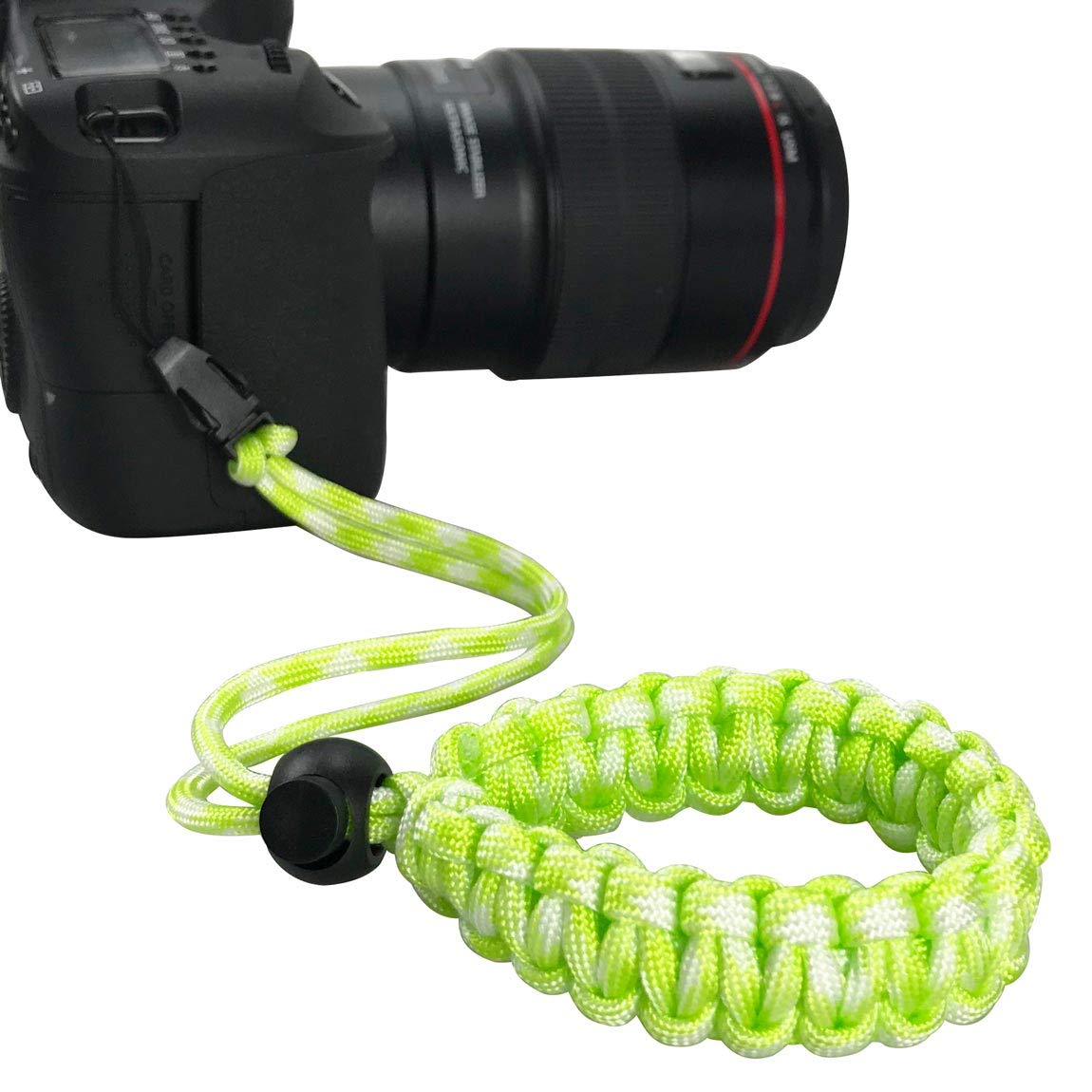 A Allzedream Allzedream Camera Wrist Strap Paracord Bracelet Adjustable For Dslr Binocular Cell Phone (Light Green White)