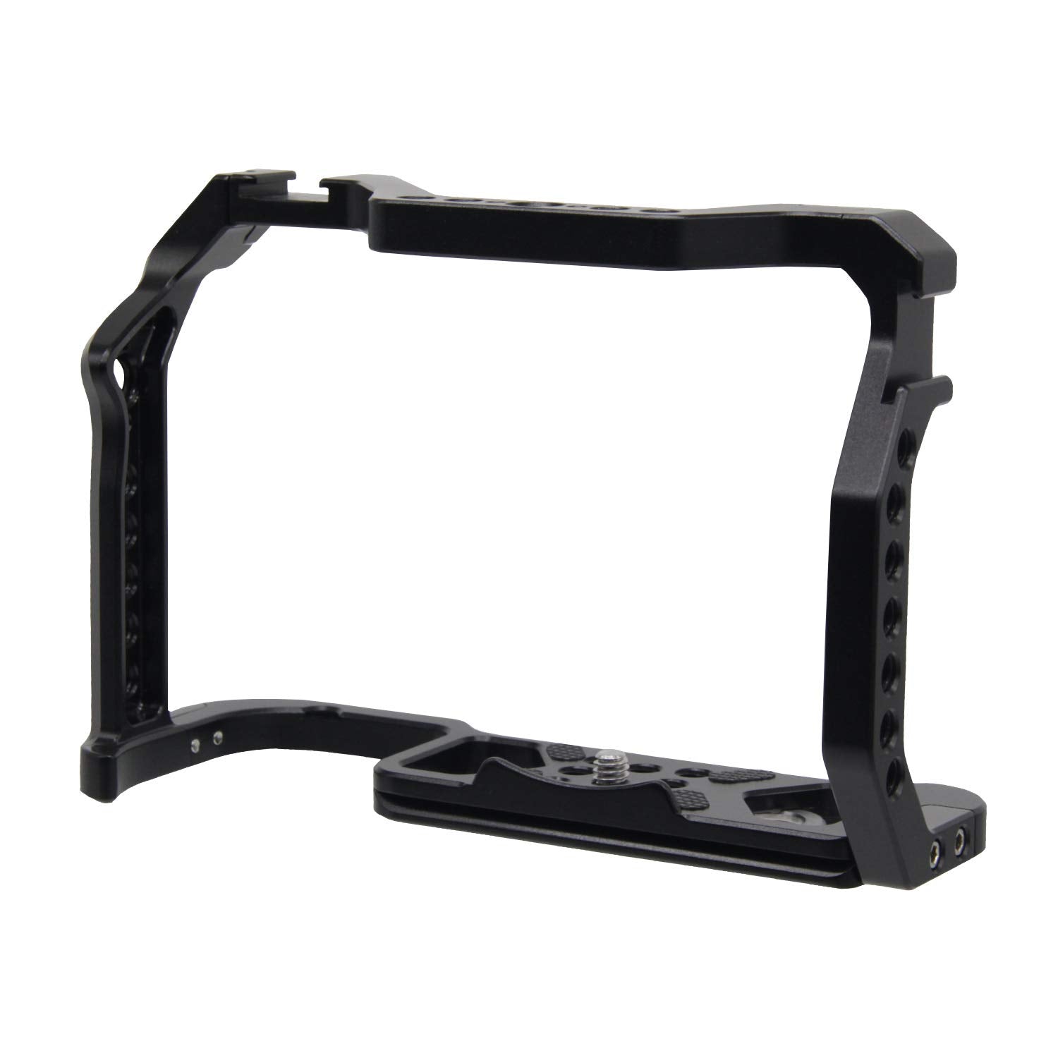 Easy Hood Camera Cage For Canon Eos R6 R5 Mirrorless Camera, Vlogging Video Shooting Filmmaking Rig Stabilizer With Dual Cold Shoe, 1/4" Mounting Points And 3/8" Arri Locating Hole