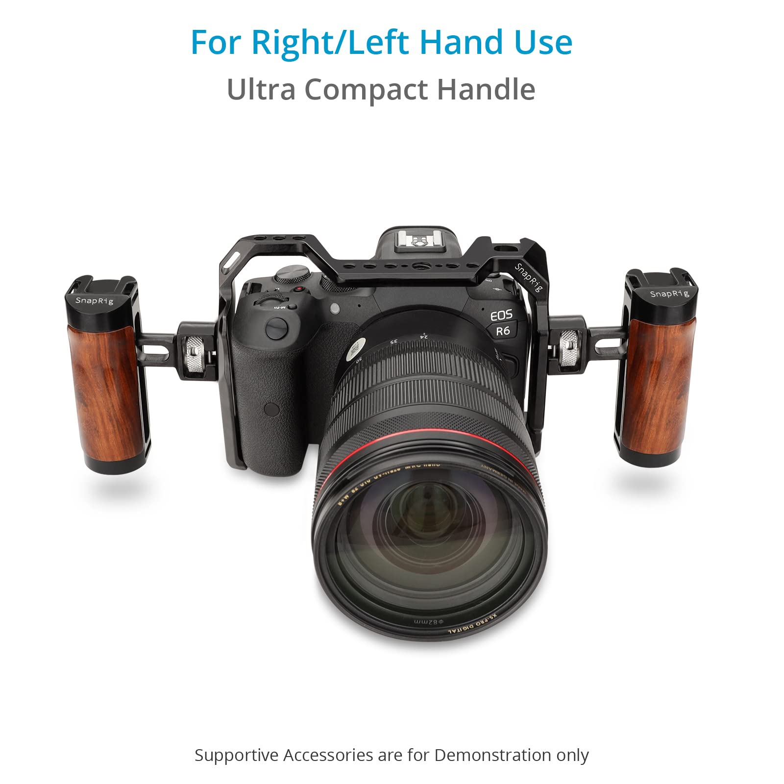 Proaim Snaprig Wood Mini Side Handle For Camera Cages & Rigs With 3/8"-16 Locating Screw Mount. Adjustable Design With Comfortable & Secure Grip. For Right/Left Hand Usage. (Wsh-03)