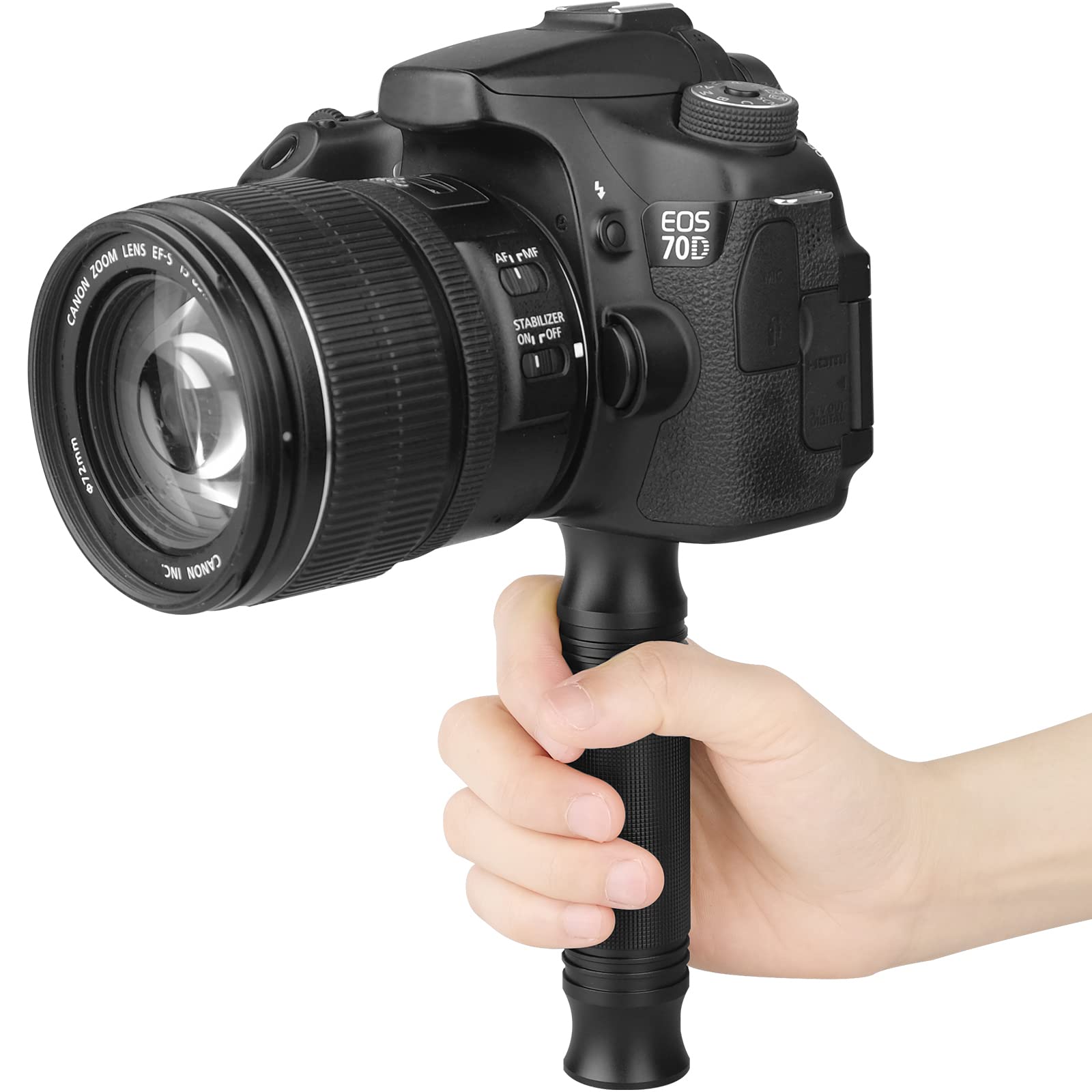 Chromlives Camera Handle Grip Support Mount Universal Handlegrip Camera Stabilizer With 1/4 Inches Male Screw For Digital Video Cameras Camcorder Action Led Light Phone