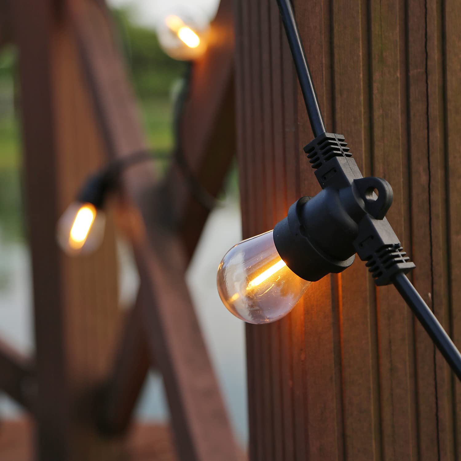 Clsetaic Shatterproof Led String Lights, Waterproof, Warm White 2200K, 70Lm, E26 Base - 15 Pack