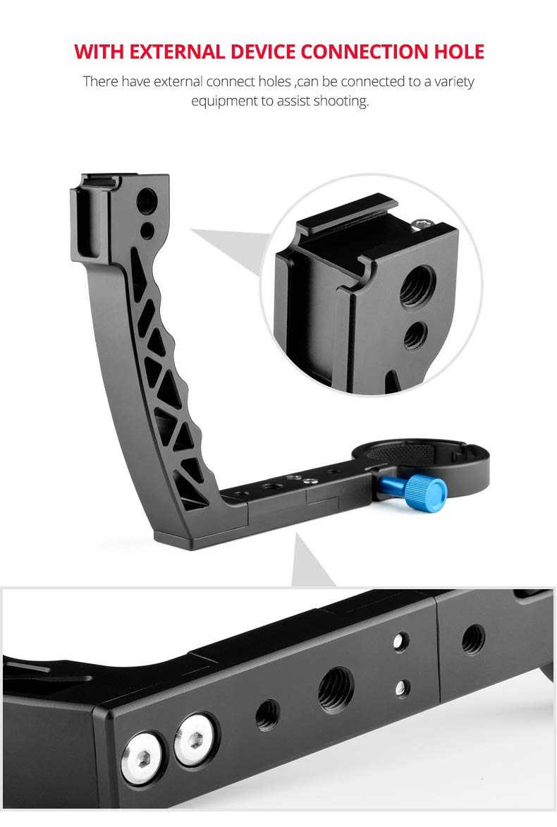 Kamthing Aluminum Alloy Handy Sling Hand Grip Handle For Ronin S Sc Gimbal Neck Ring Mounting Handheld Camera Stabilizer Accessories Extension Connect Led Light Monitor Microphone (For Ronin S)