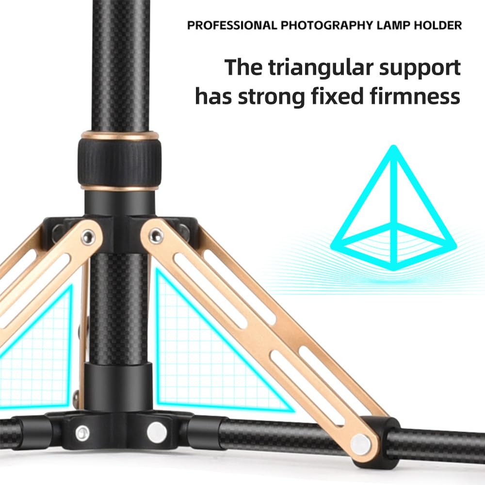 Zjchao Phone Tripod, 87.4In Maximum Height Portable Carbon Fiber Photography Tripod Stand Light Stand Tripod Stand With 5 Adjustable Sections 6.6Lbs Load Capacity For Versatile Use
