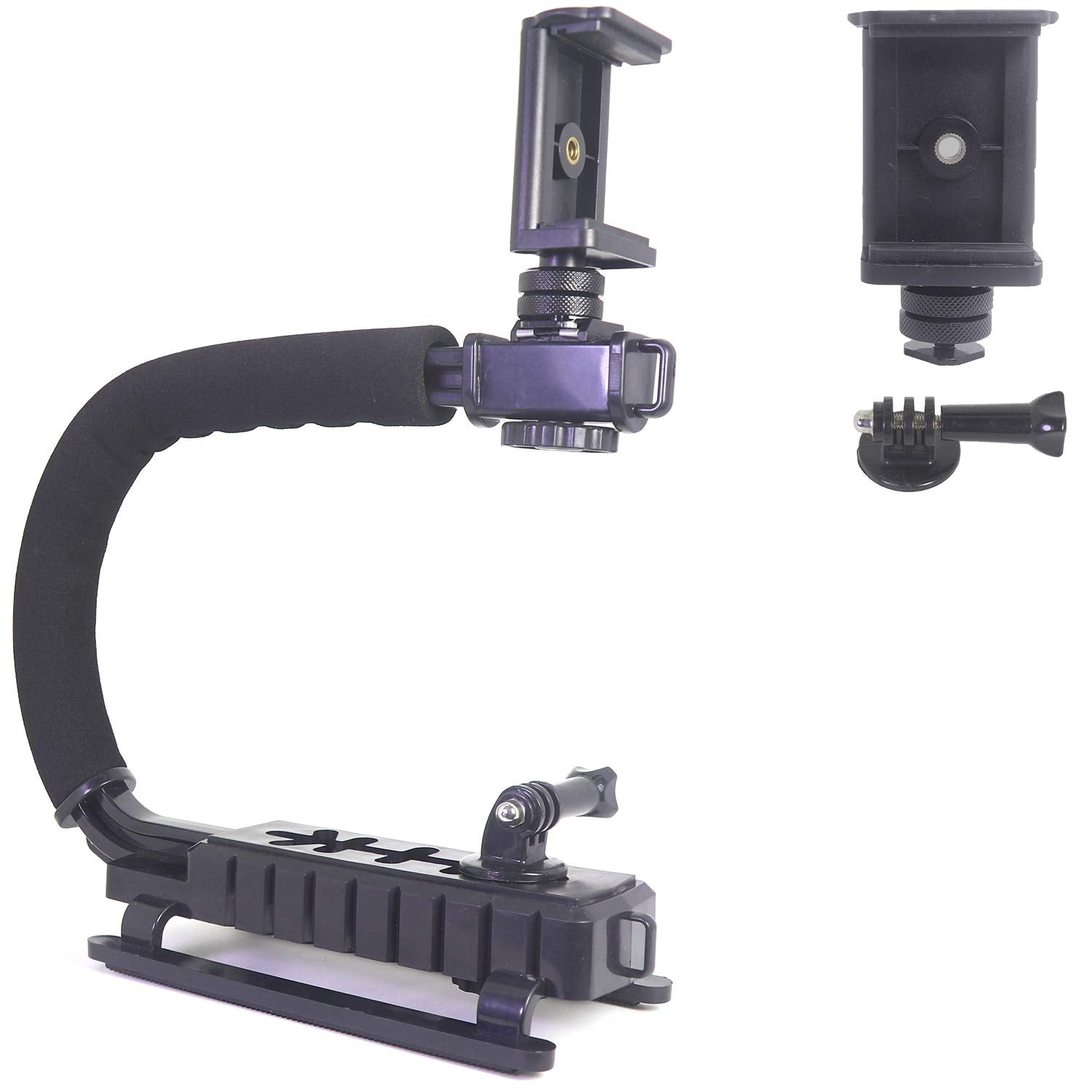 Zaxsound Dslr Stabilizer Handheld Video Action Stabilizing Handle Grip C Shape Professional Vlogging For Smart Phones Gopro Canon Nikon Sony Panasonic Pentax Olympus Camera Camcorder (Pack Of 1)