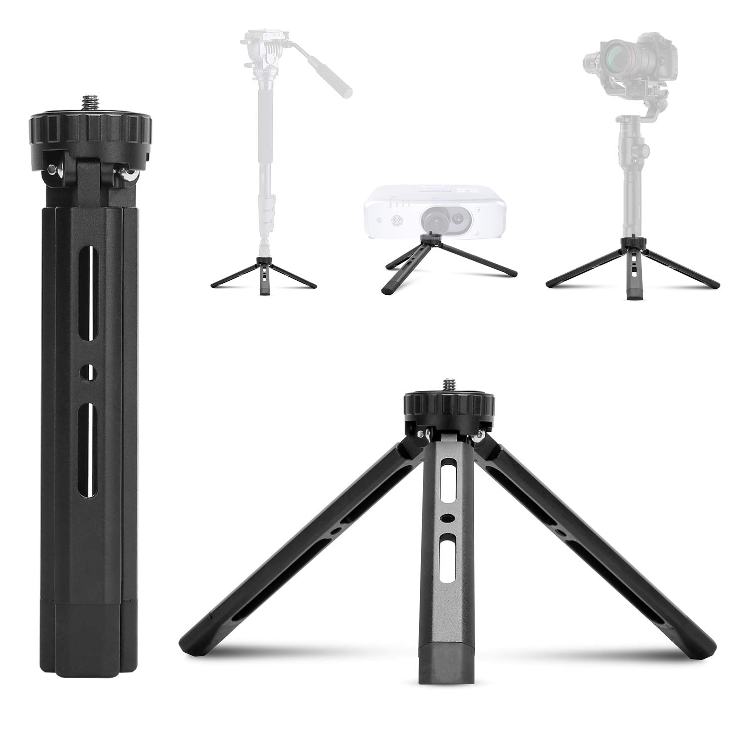 Eaxanpic Aluminum Mini Tripod,Desktop Tabletop Stand Tripod For Zhiyun Smooth Q/4, Crane Plus/2, Osmo Mobile, Ronin-S, Vimble 2,Gimbal Handle Grip Stabilizer