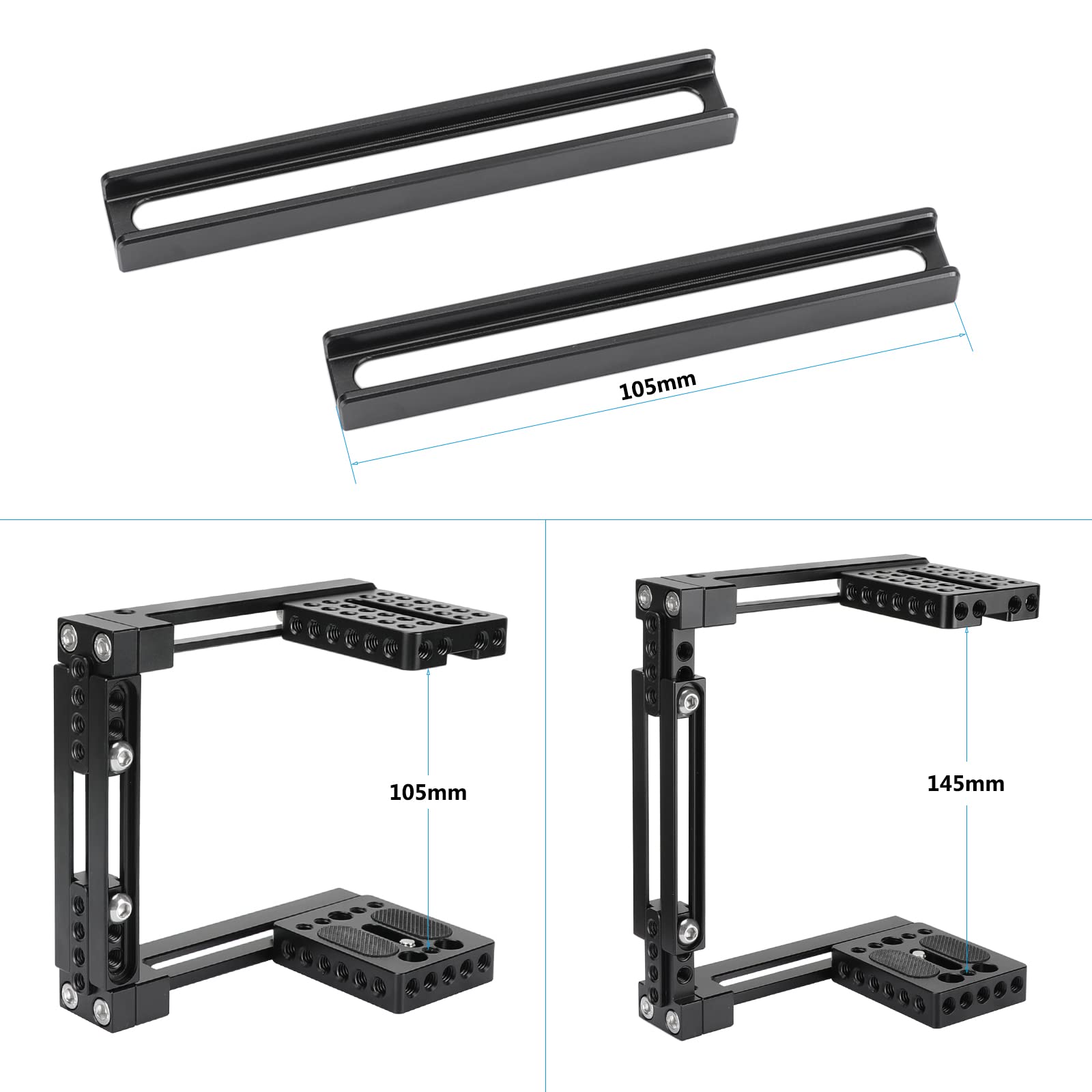 Camvate Universal Adjustable Camera Cage Fit For Right Handle And Left Handle Camera(Only Come With Left Handle Grip) - 1726