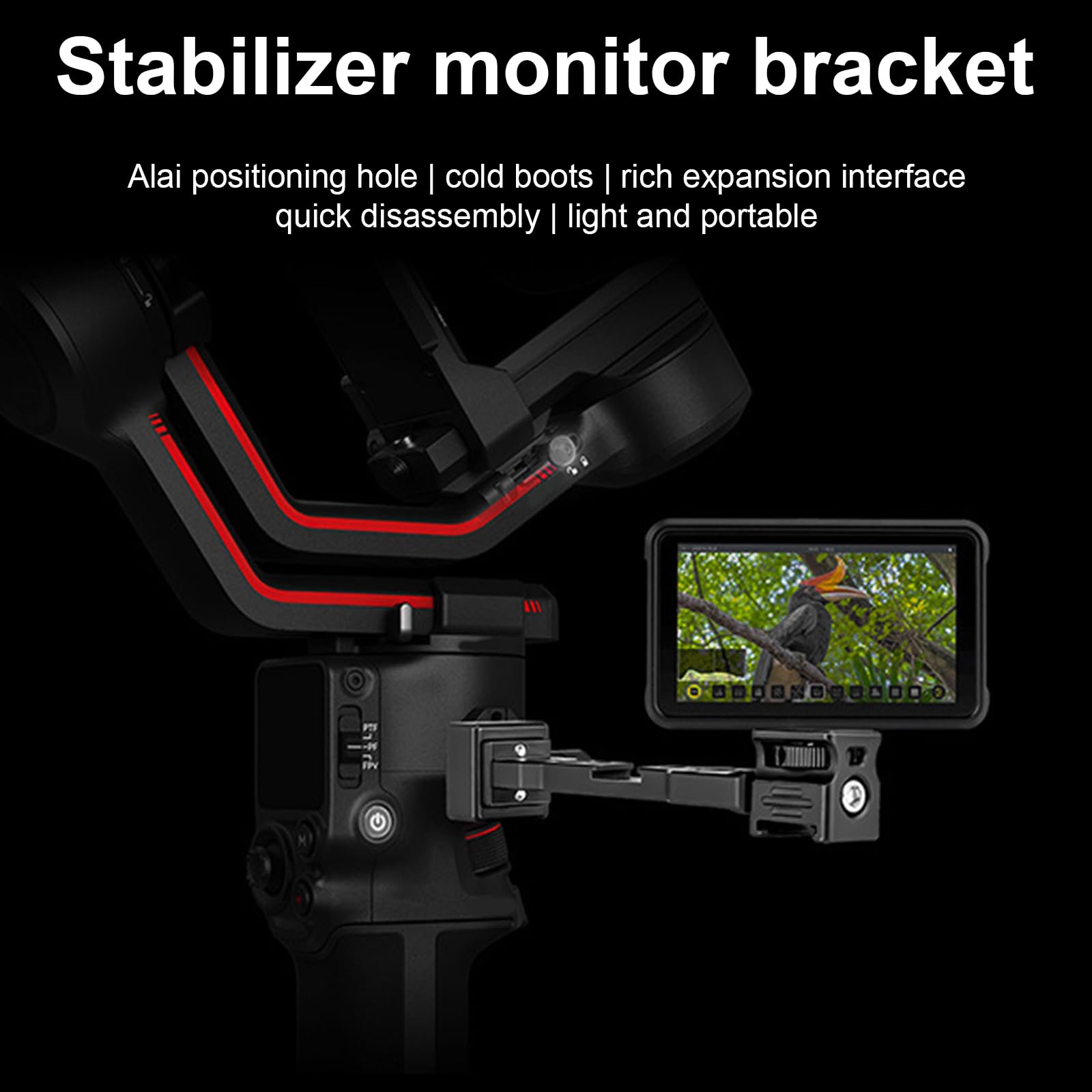 Haoyull Camera Stabilizer Bracket, Aviation Aluminum With Slip Resistant Pad Stabilizer Camera Stand Quick Release