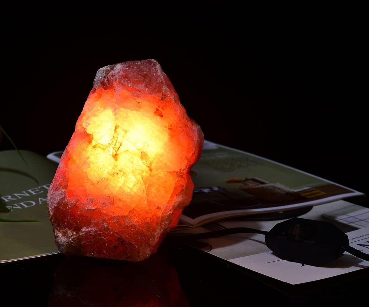 Jic Gem 4-5.5 Lbs Rose Quartz Crystals Lamp, Natural Crystal Night Light Lamp Hand Carved Pink Table Lamp Home Decoration 5-7"
