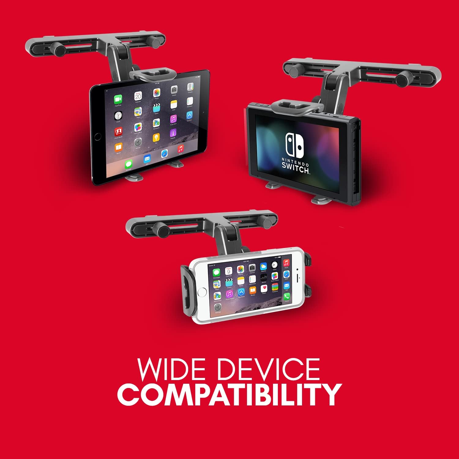 Macally Tablet Holder For Car Headrest  Ipad Backseat Mount For Kids  Fits 4.7-11" Devices  Perfect For Long Car Trips