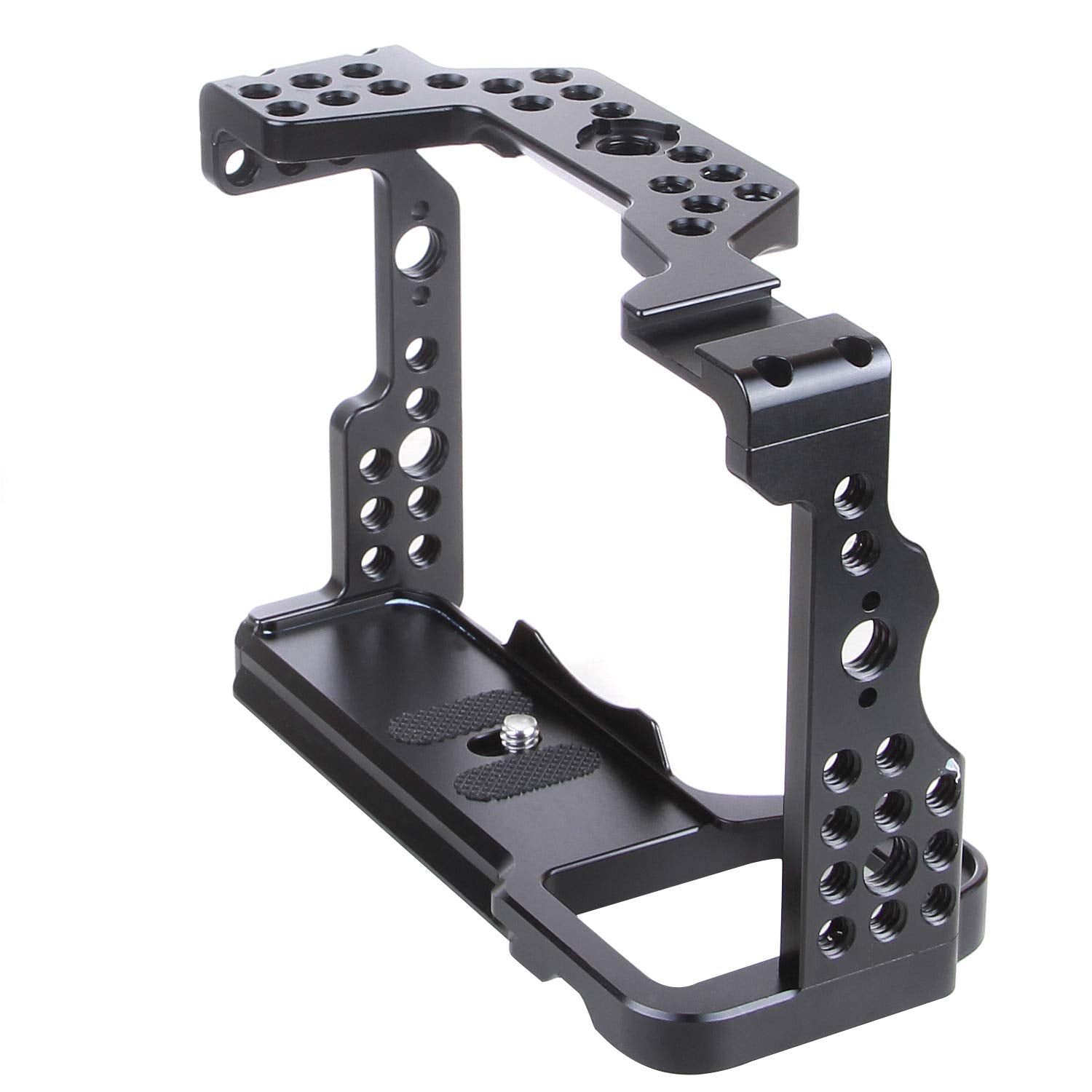 Fotga Cnc Aluminum Camera Cage Video Stabilizer For Sony Mirrorless Camera A7R Mark Iv M4 A7Riv,W/A Cold Shoe Mount Multiple 1/4 3/8 Inch Screw Holes,Arri Location Holes