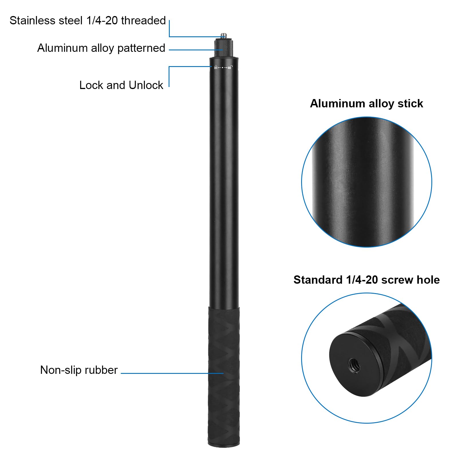 Mippko 61.8 In Insta360 Invisible Selfie Stick With Tripod Accessory,Compatible With X5/X4/X3/X2/One Rs/Go 2/3,Gopro Hero/Dji Osmo/Sjcam Action Cameras,Adjustable Extendable Waterproof Aluminum Alloy Rod