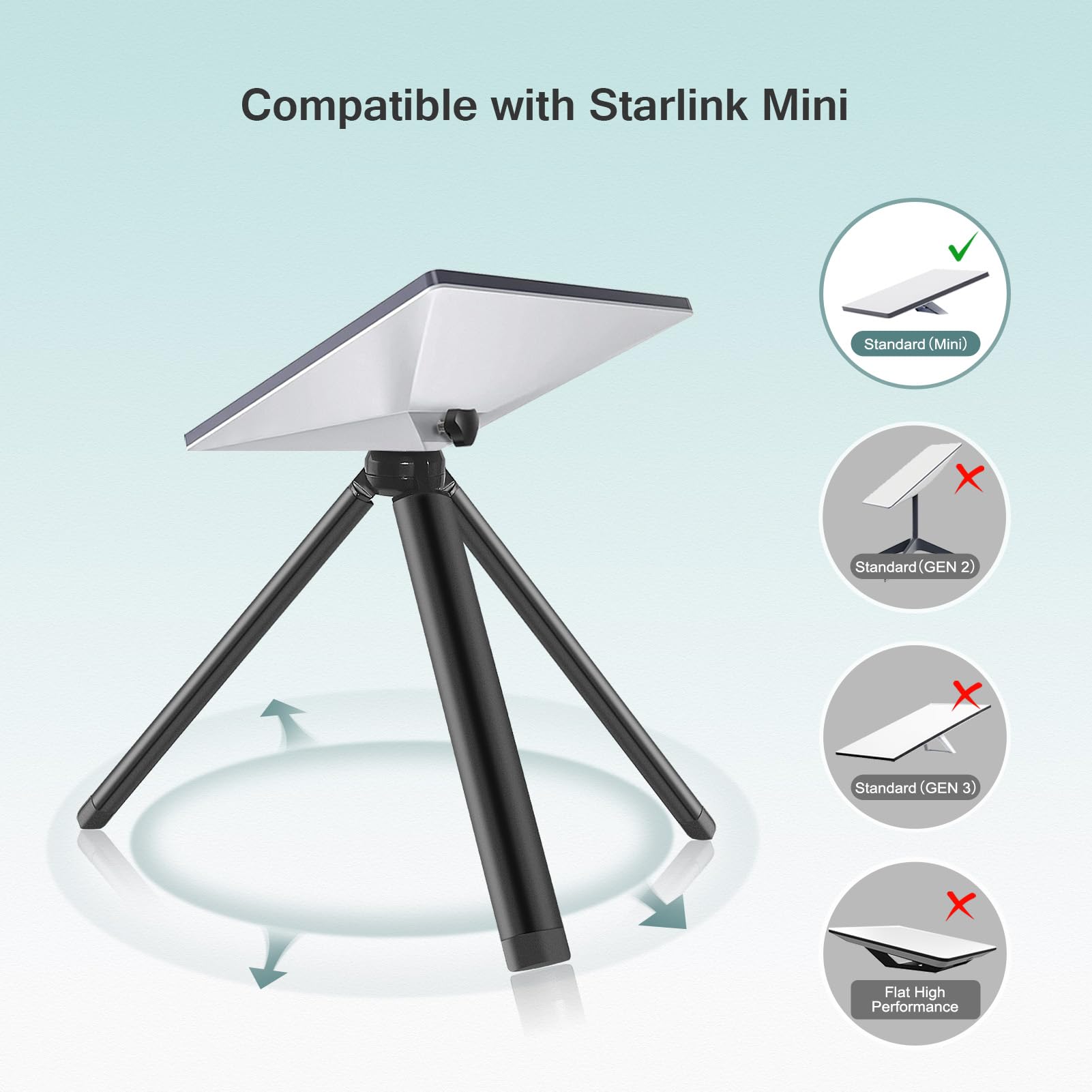 Gingkosys Starlink Mini Tripod With Aluminum Adapter, Star Link Mini Portable Tripod Mount Stand Accessories