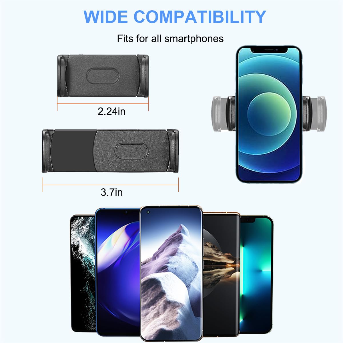 Jcwiny 2 Pack Universal Ring Light Phone Holder Flexible Ring Light Phone Attachment With Hot Shoe And 1/4 Adapter Cell Phone Mount For Ringlight And Tripod Stand Replacement