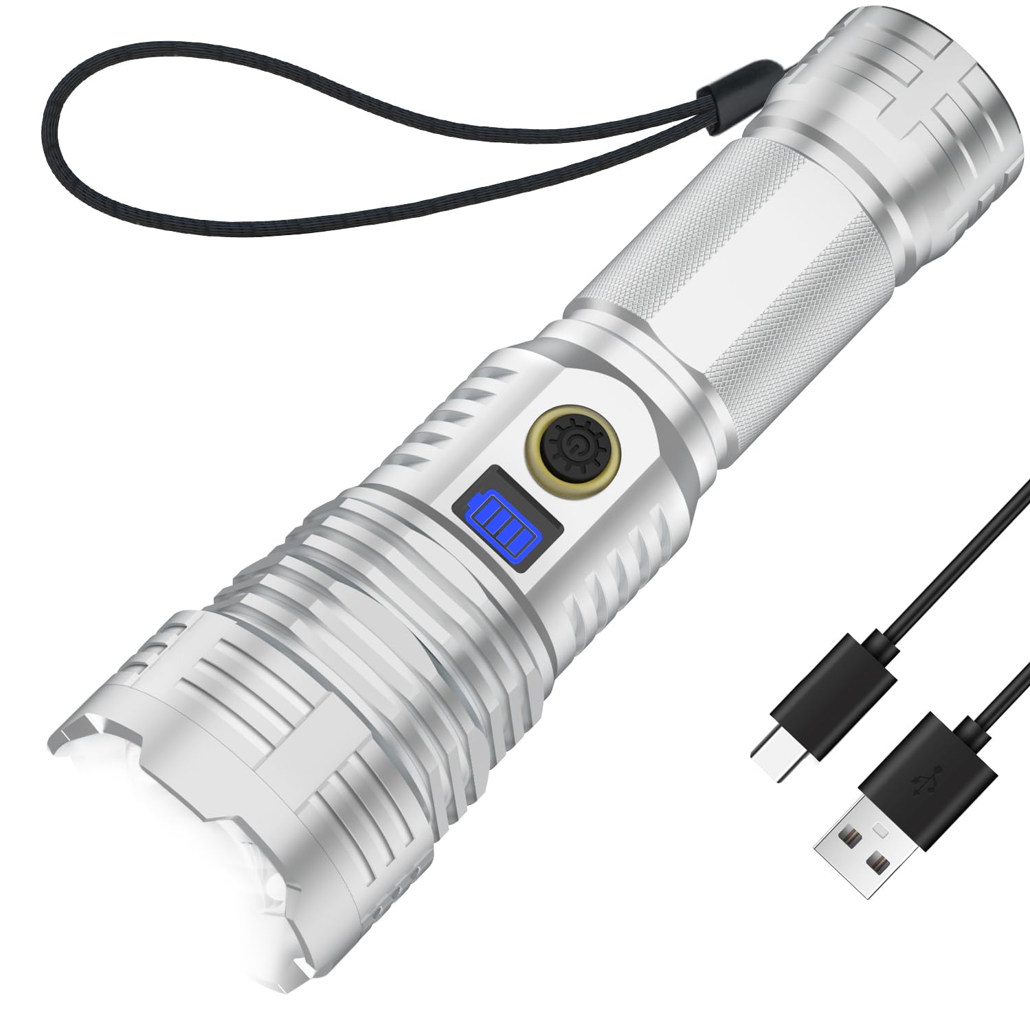 Driverwish Rechargeable 990000 High Lumens Led Flashlights,Lightlink Super Bright Flashlight With 5 Modes & Ip65 Waterproof For Home,Camping