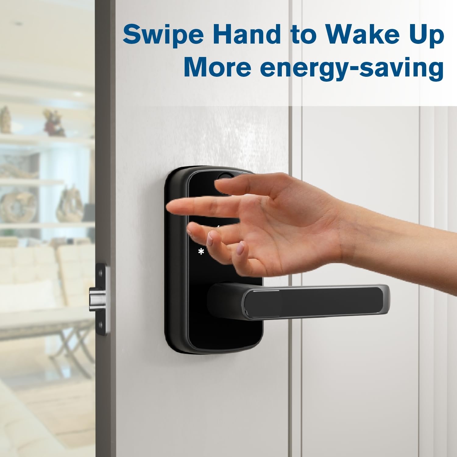 Olumat Keyless Entry Door Lock With Handle: Smart Lock With Fingerprint - Keypad Lock With App Control - For Front Door, Garage, Home, Office, Rental
