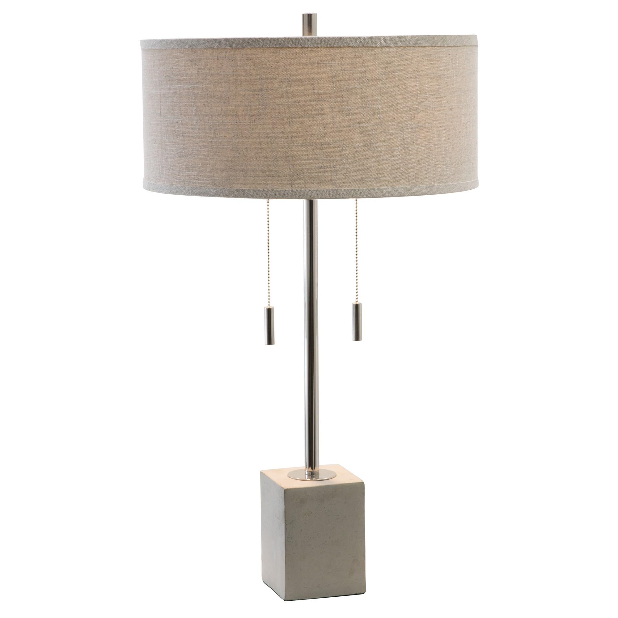 Benzara Benjara Bm309011 28 In. Classic Drum Fabric Shade Table Lamp Gray