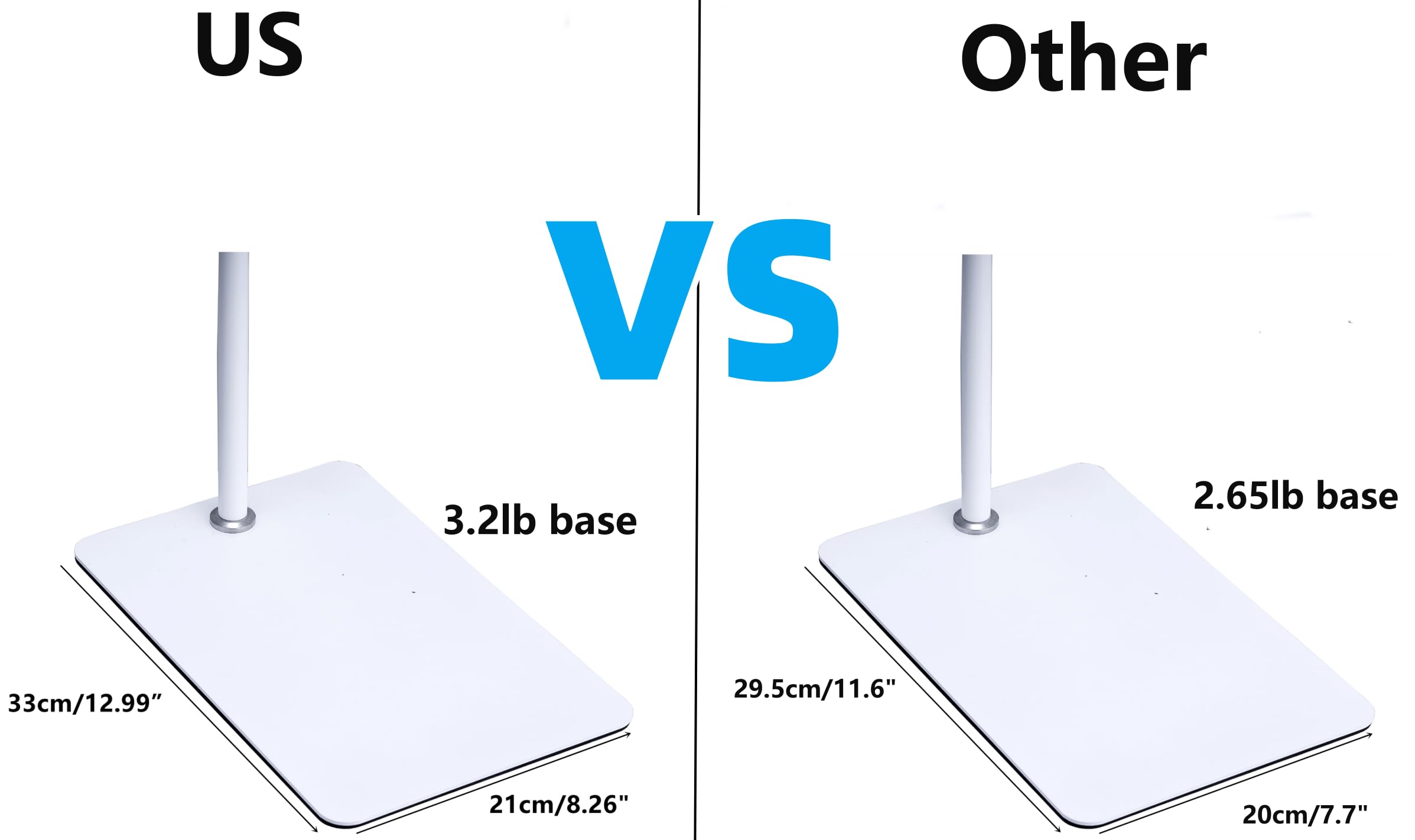 Lamyheng 2Pack White Floor Holder Stand Mount For Security Cameras, 3.2Lbs Base,Height Adjustable 31.5-68",Compatible With Baby Camera Monitor/Security Cameras/Pet Cameras