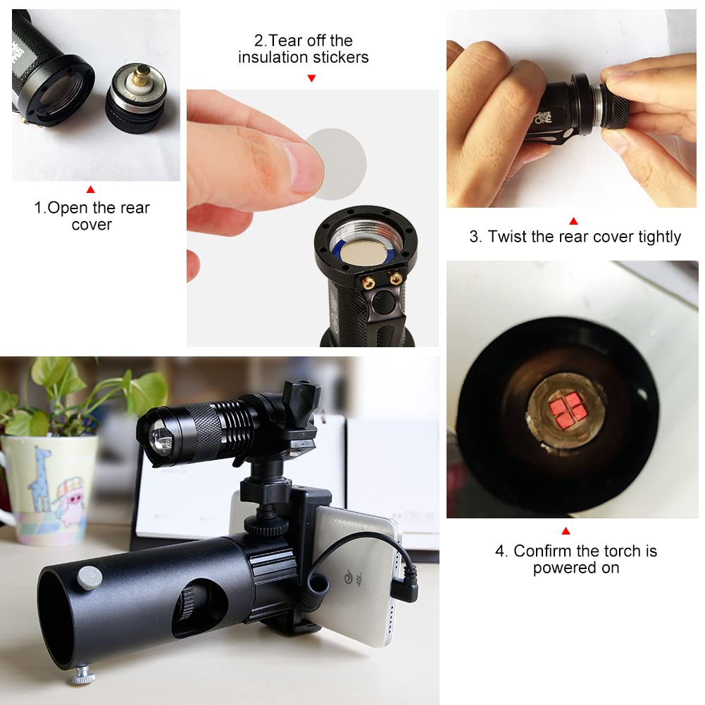 Maketheone Mini Ir Flashlight 5W 850Nm Led Adjustable Focus Torch, Infrared Light Is Invisible To Human Eyes -To Be Used With Night Vision Device