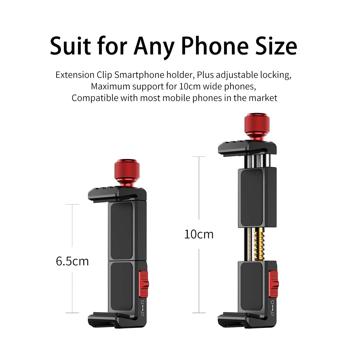 Pictron Cell Phone Tripod Mount, Ulanzi St-14 Smartphone Tripod Mount Adapter Aluminum With Cold Shoe, 360° Cell Phone Stand Holder Clamp For Iphone16 15 14 13 12 11 Max Pro Iphone X Xr Xs 6 7 Plus