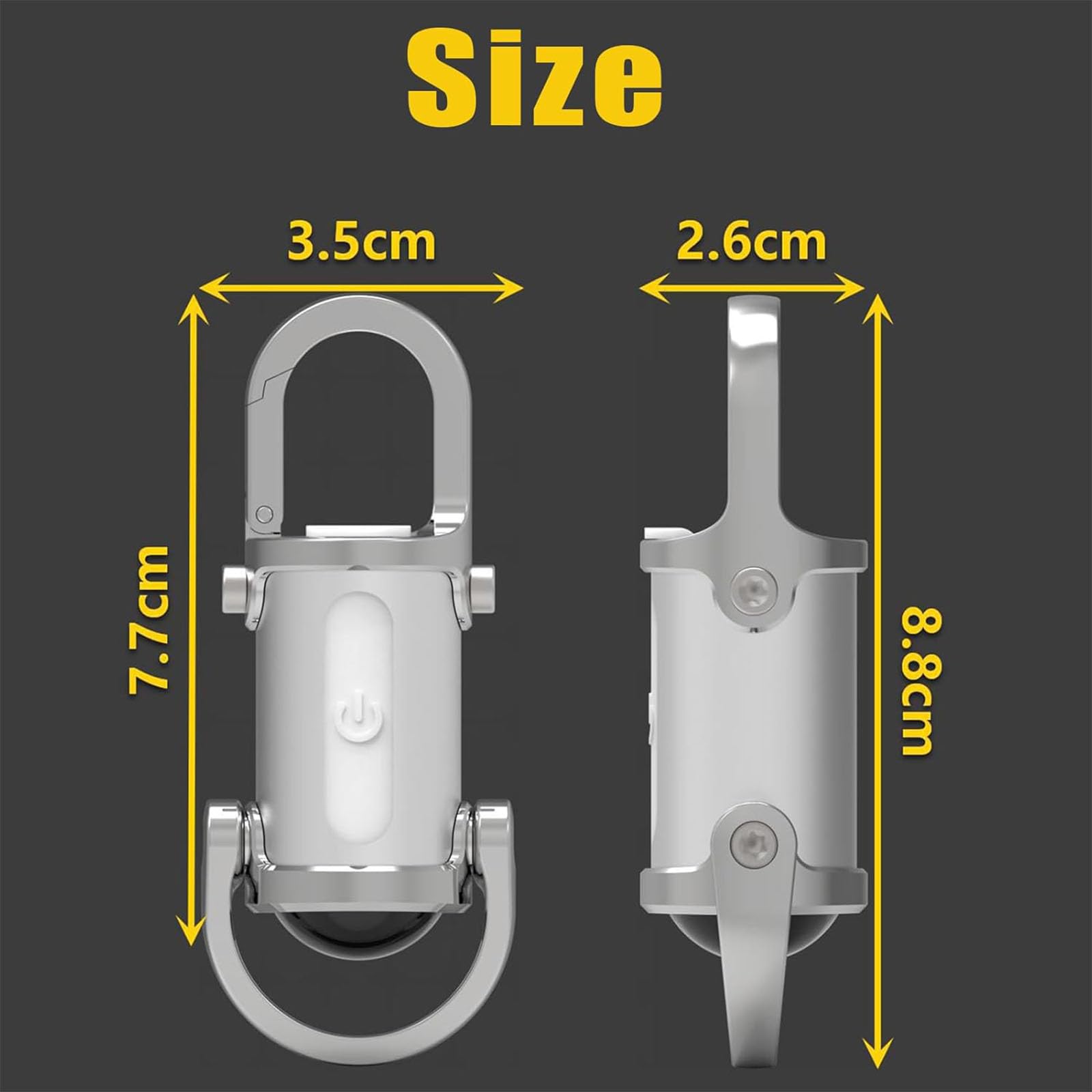 Wanupe Lumilink Mini Torch,  Best Lumilink Mini Flashlight Keychain, Waterproof Lumilink Chain Flashlight Mini, Flashlight & Power Bank & Keychain, 1200 Lumens Ultra-Bright (Silver)