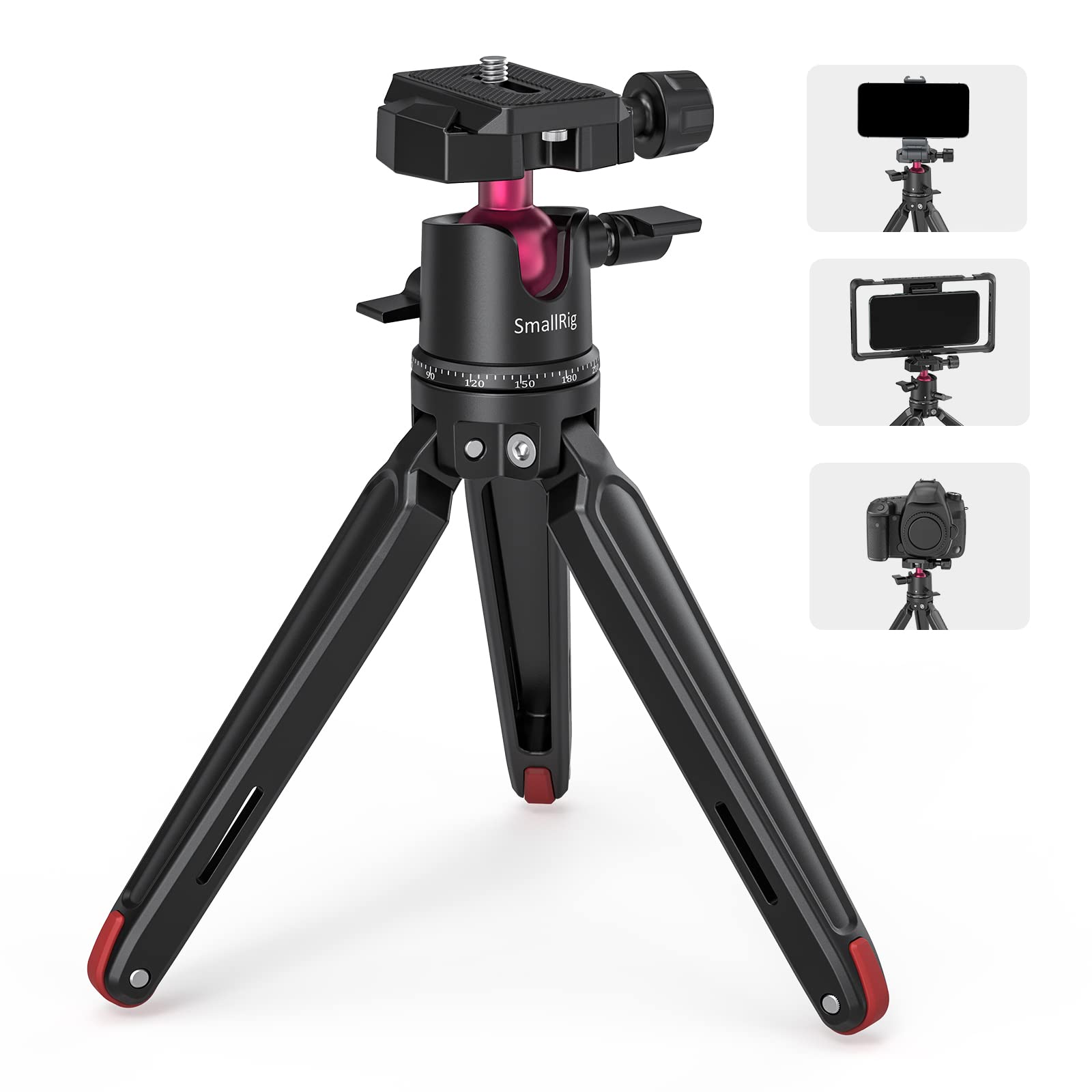 Smallrig Bundle: Mini Tripod For Camera But2664+Ssd Holder 2-In-1 Ssd Mount Bracket For Magsafe With Cold Shoe Cable Clamp 4779+Power Bank Holder With Cold Shoe Mount 4600