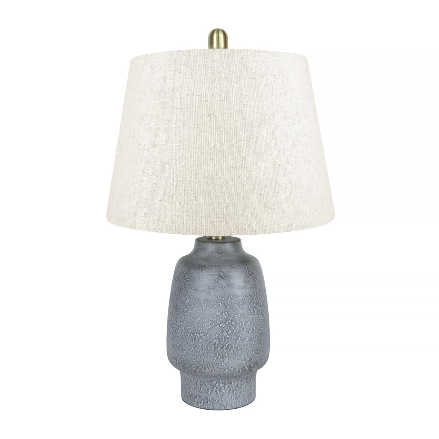 Msrzuds 22" Antique Black Table Lamp, Country Rustic Desk Lamp With Linen Beige Fabric Shade And Resin Base For Bedroom, Living Room, Dining Room, Office, Bedside