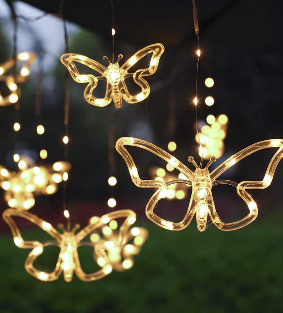 Sdoublem Solar Usb String Butterfly Lights Indoor Outdoor 10 Led Fairy Light Decorations For Garden Fence Patio Yard Christmas Tree, Lawn, Patio, Party Decoration (Solar Light)