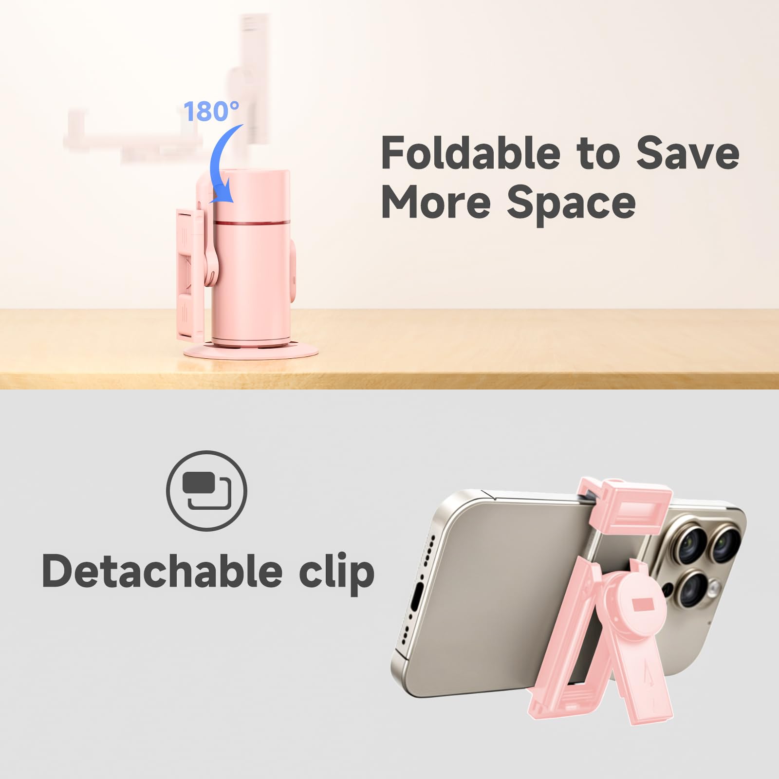 Deltahvac Auto Face Tracking Tripod - 360° Rotation Auto Tracking Phone Holder,No App, Phone Camera Mount With Remote And Gesture Control, Rechargeable Smart Shooting Holder For Video Recording