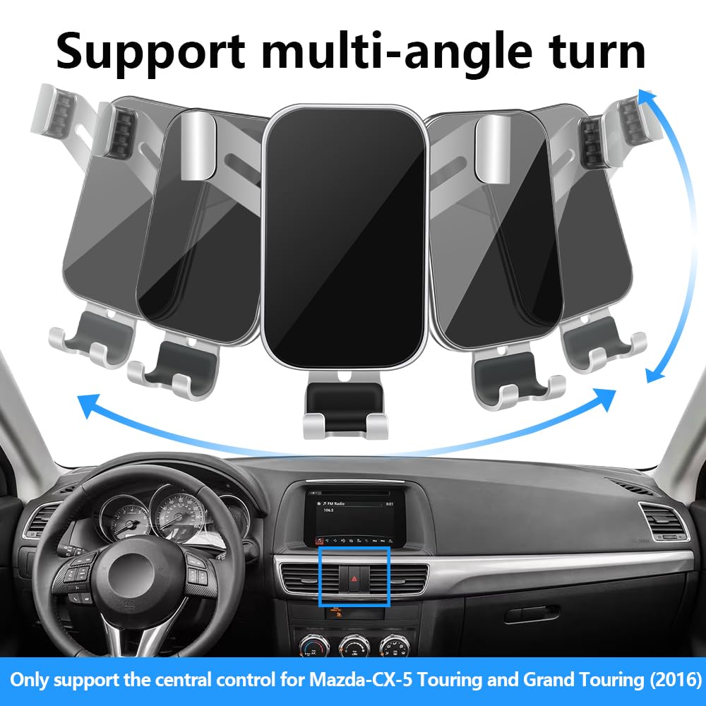 Musttrue Lunqin Car Phone Holder For Mazda Cx-5 Cx5 2016 Touring & Grand Touring Auto Interior Accessories Best Cell Phones Mount Cellphone Mobile Cradle Charging Navigation Bracket Air Vent Stand Accessory