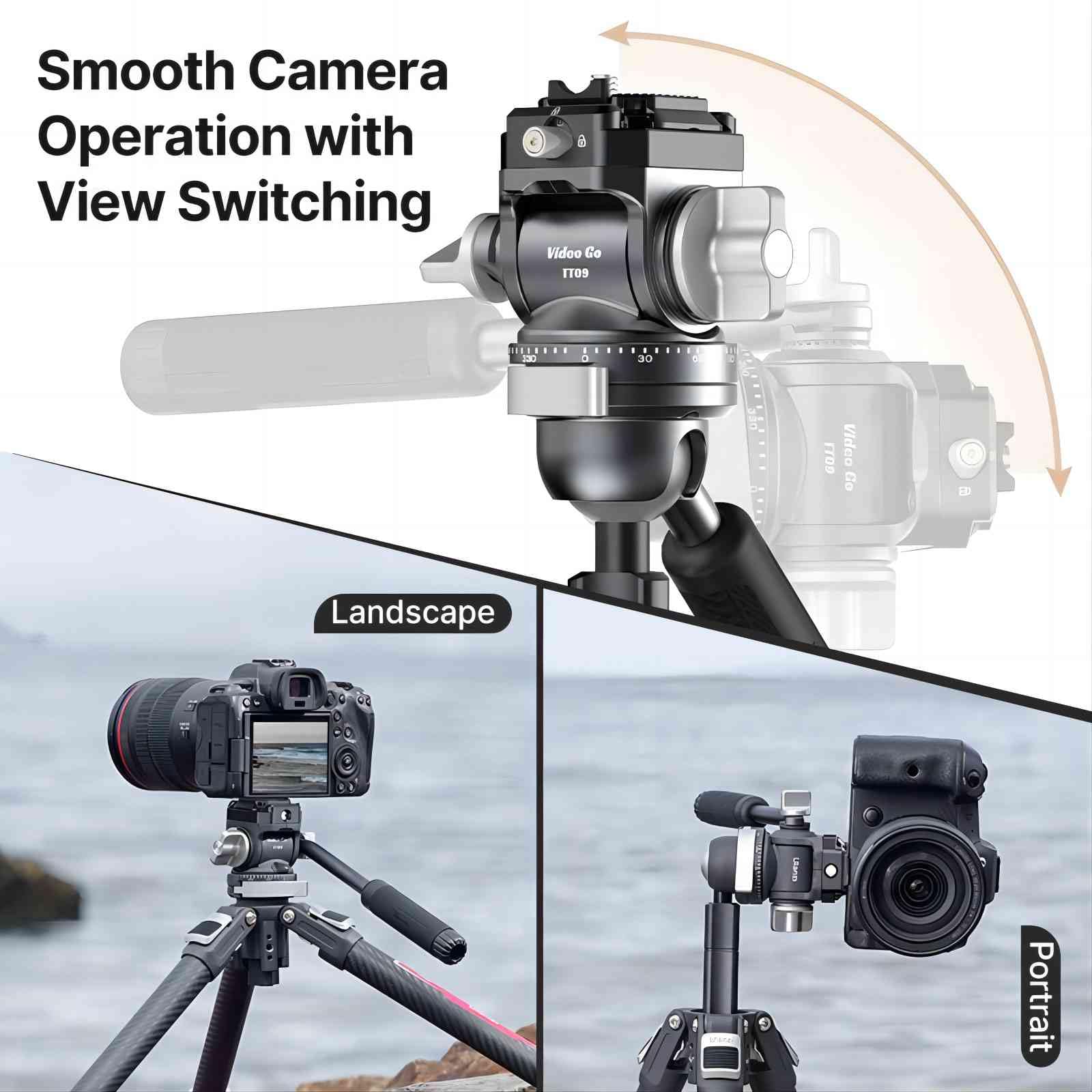 Ulanzi Tt09 Carbon Fiber Travel Video Tripod, 56" Lightweight Camera Tripod With F38 Quick Release 1/4" Screw & Video Head, For Most Cameras/Dslr/Projector, Weight 3.3Lbs, Maxload 44Lbs