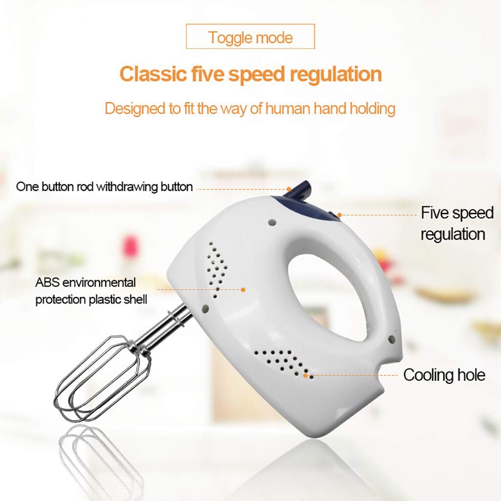 Efkerggjgtgtgjhpwelp Multifunctional Electric Hand-Held Blender, 5-Speed Cream Blender Kitchen Baking Tools