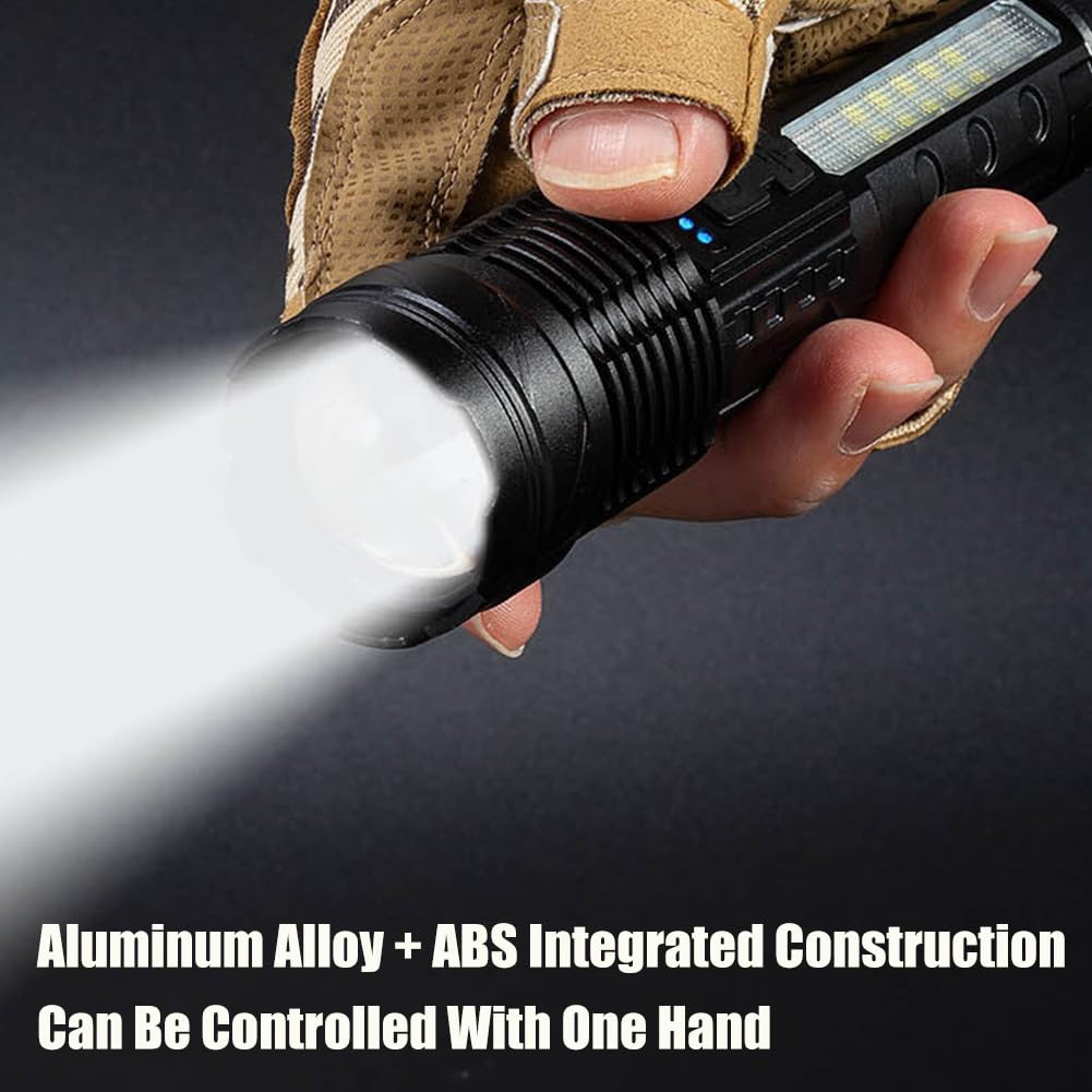 Bibifactory Benighty Flash Light, Flashlight High Lumens Rechargeable 2 Pack, Adjustable Lumen Super Bright Led Flashlights, Usb Ipx4 Waterproof Handheld Flashlights For Home Hiking Camping (1500 Mah,2Pcs)