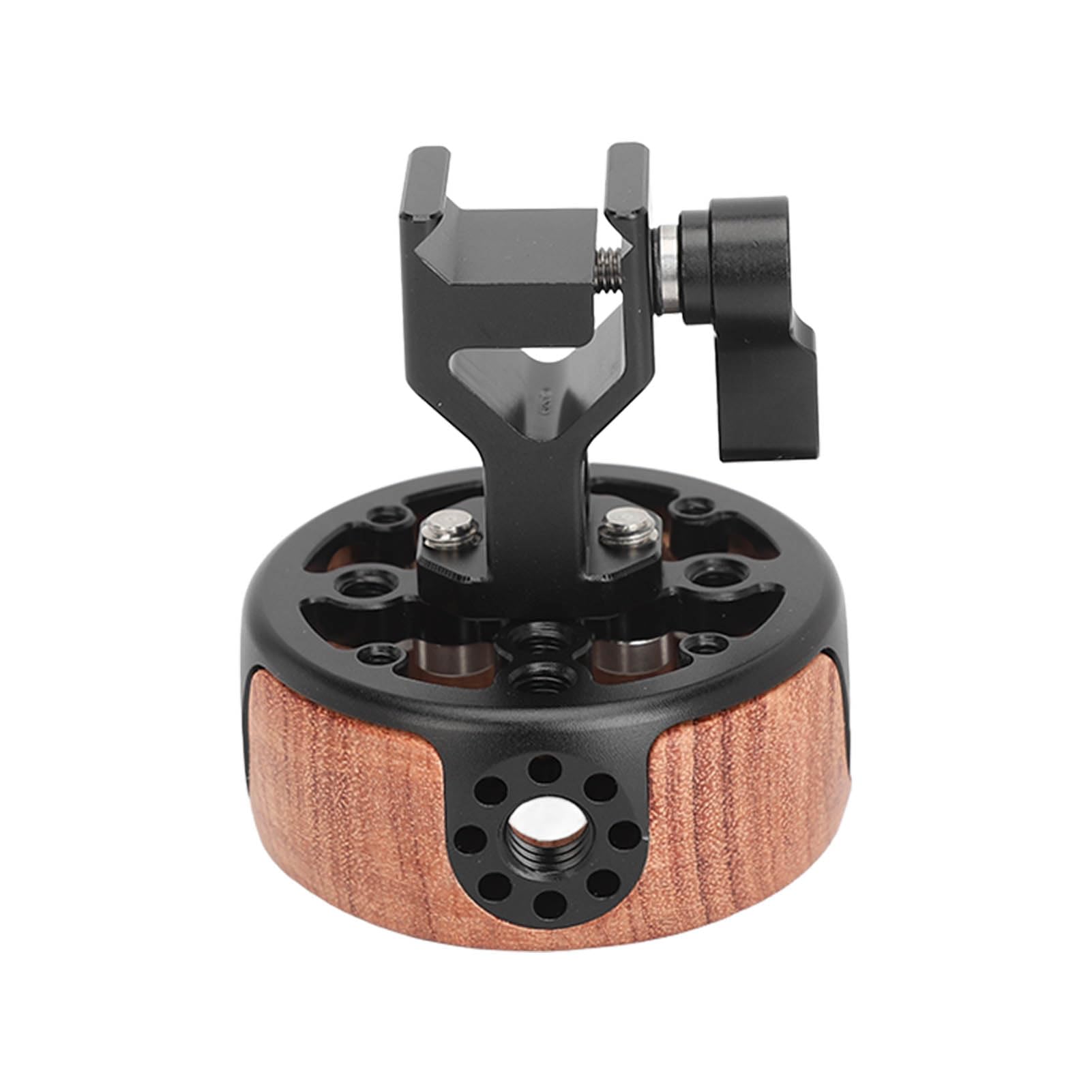Acouto Wooden Round Side Handle G With Quick Release Rail Rod Clamp For Camera Camera Stabilizer Rig Handle Handg For Slr Mirrorl Camera