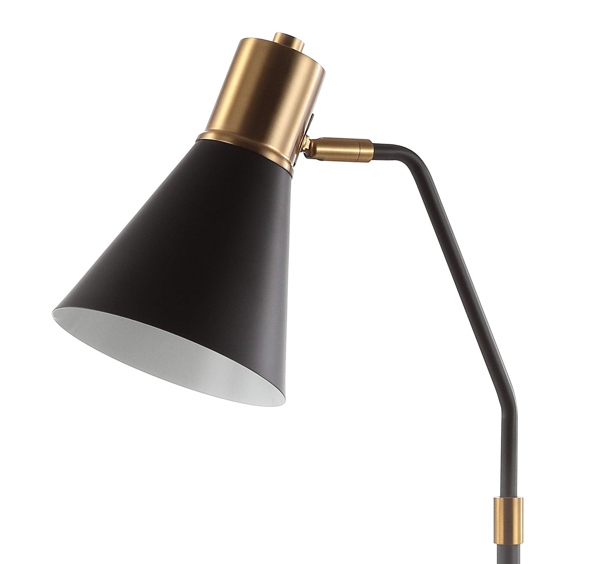 Jonathan Y Jyl6129A Apollo 22.5" Metal Led Task Lamp Contemporary For Bedroom, Living Room, Office, College Dorm, Coffee Table, Bookcase, Black/Brassgold