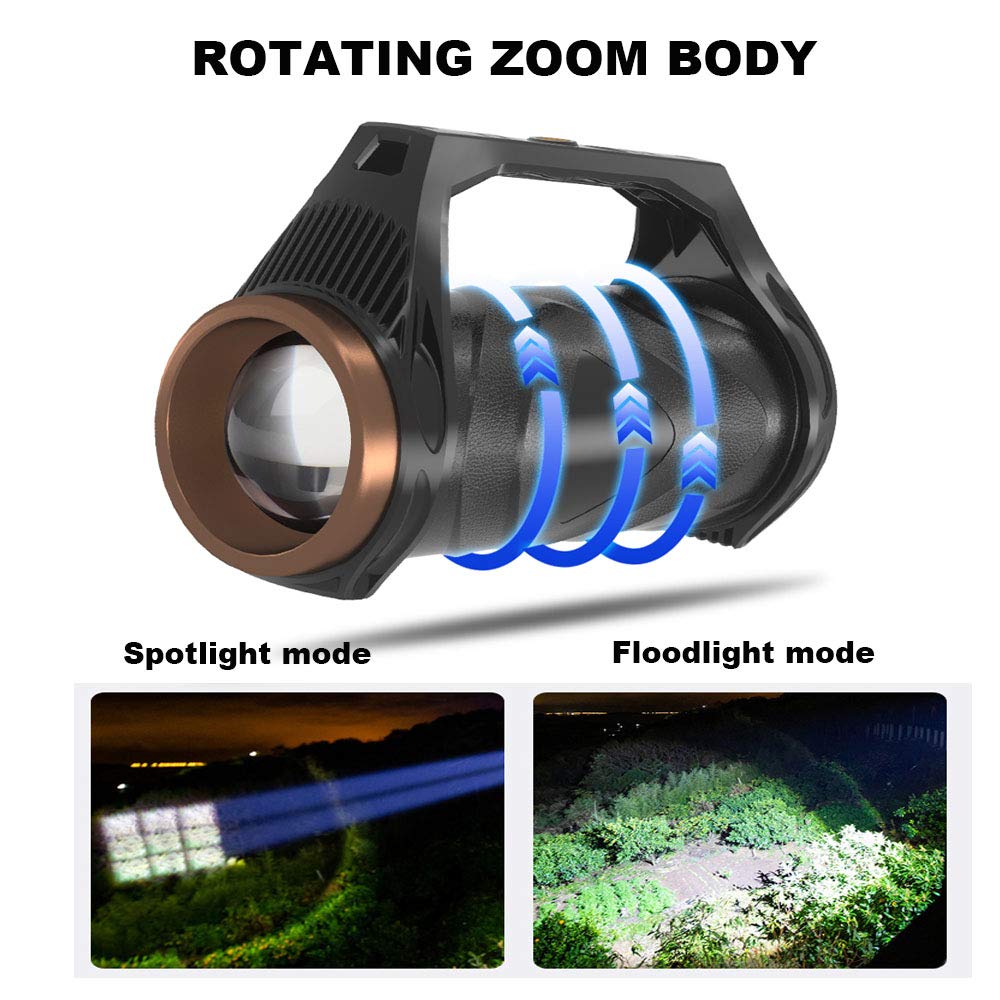 Luxnovaq Brightest Flashlight Rechargeable Powerful Tactical Flashlights With Xhp99 & Cob Led, 10000 High Lumen Zoomable Handheld Spotlight Floodlight Motion Sensor Waterproof Outdoor Usb Searchlight