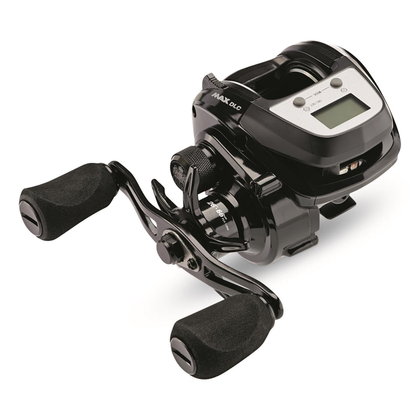 Abu Garcia Max Digital Line Counter Low Profile Baitcast Reel, Size Lp (1498366), Carbon Fiber Star Drag, Max Of 20Lb  9.0Kg, Durable, Lightweight And Strong,Black