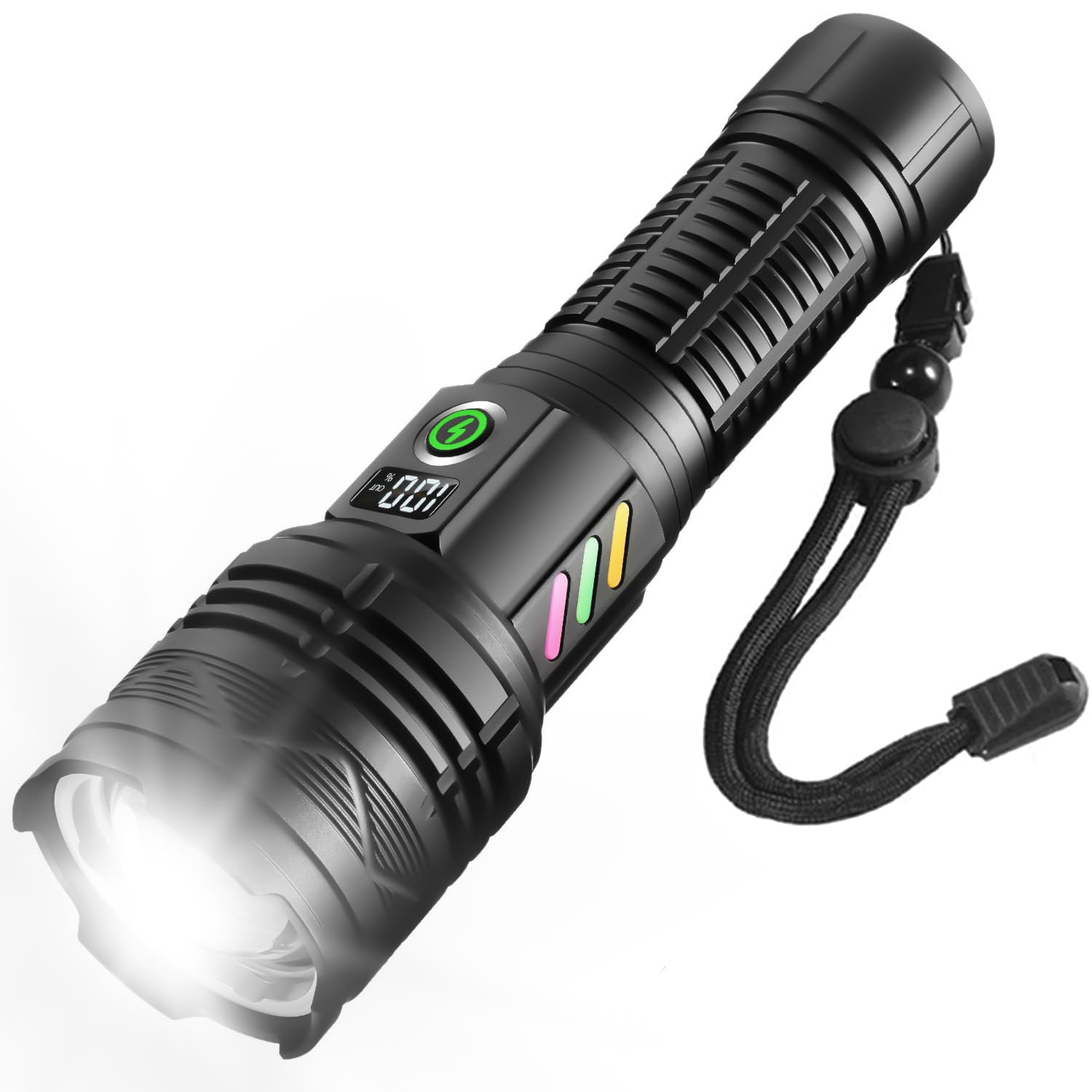 Skylla Flashlight Rechargeable Led Flashlights 1200 High Lumens Flash Light Brightest Powerful Tactical Flashlight Military High Power Memory Super Bright For Home Camping Hiking Outdoor Emergency