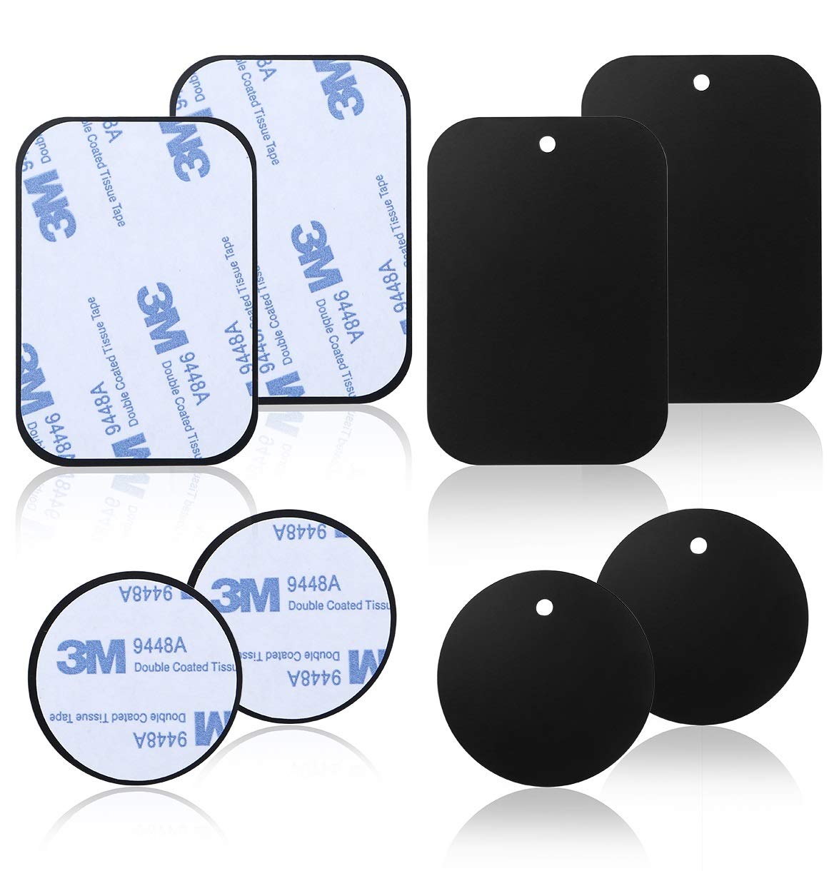 D.Sking 8-Pack Replacement Mount Metal Plates Car Phone Holder Iron Plates For Car Mount Car Kits (8-Pack Black)